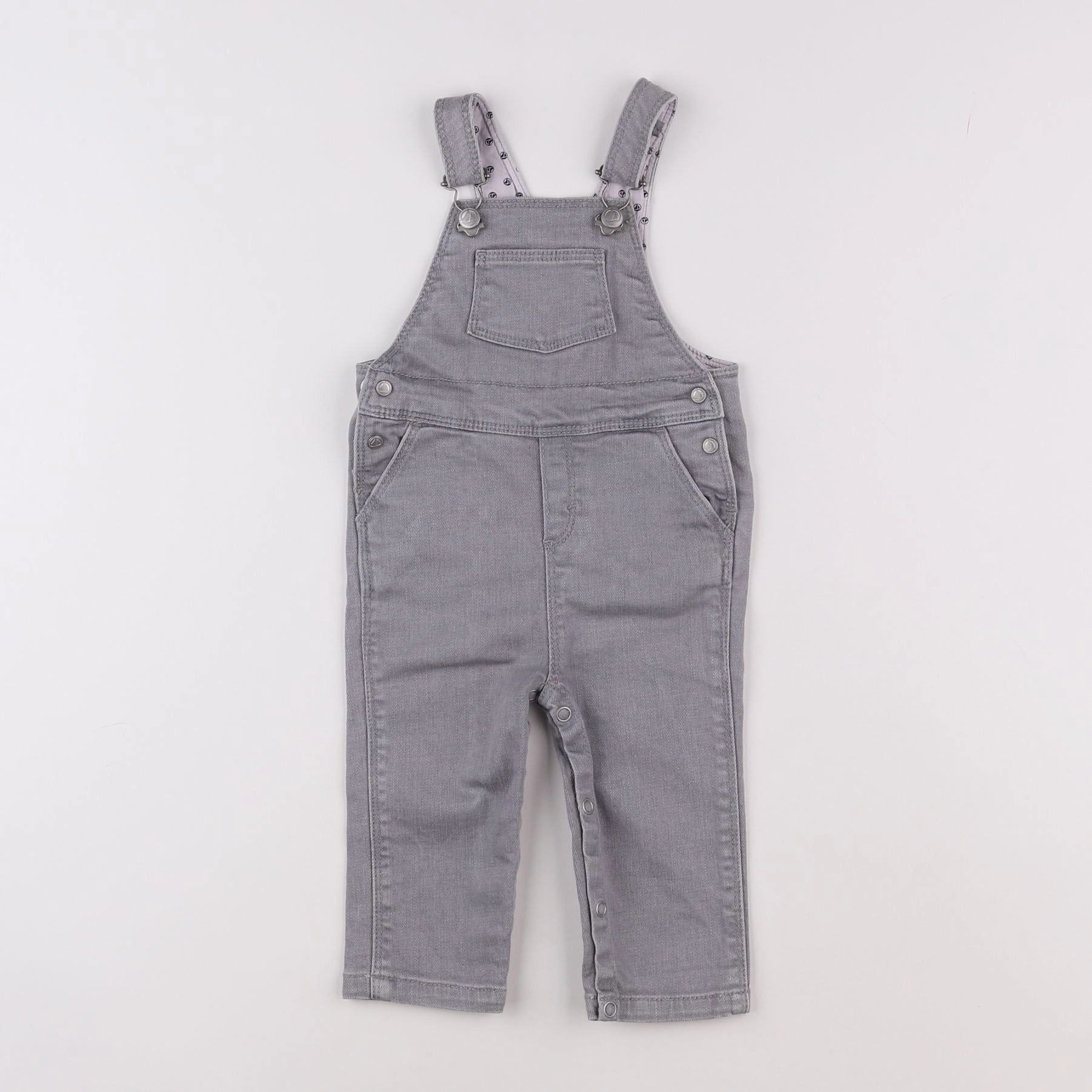 Petit Bateau - salopette gris - 6 mois