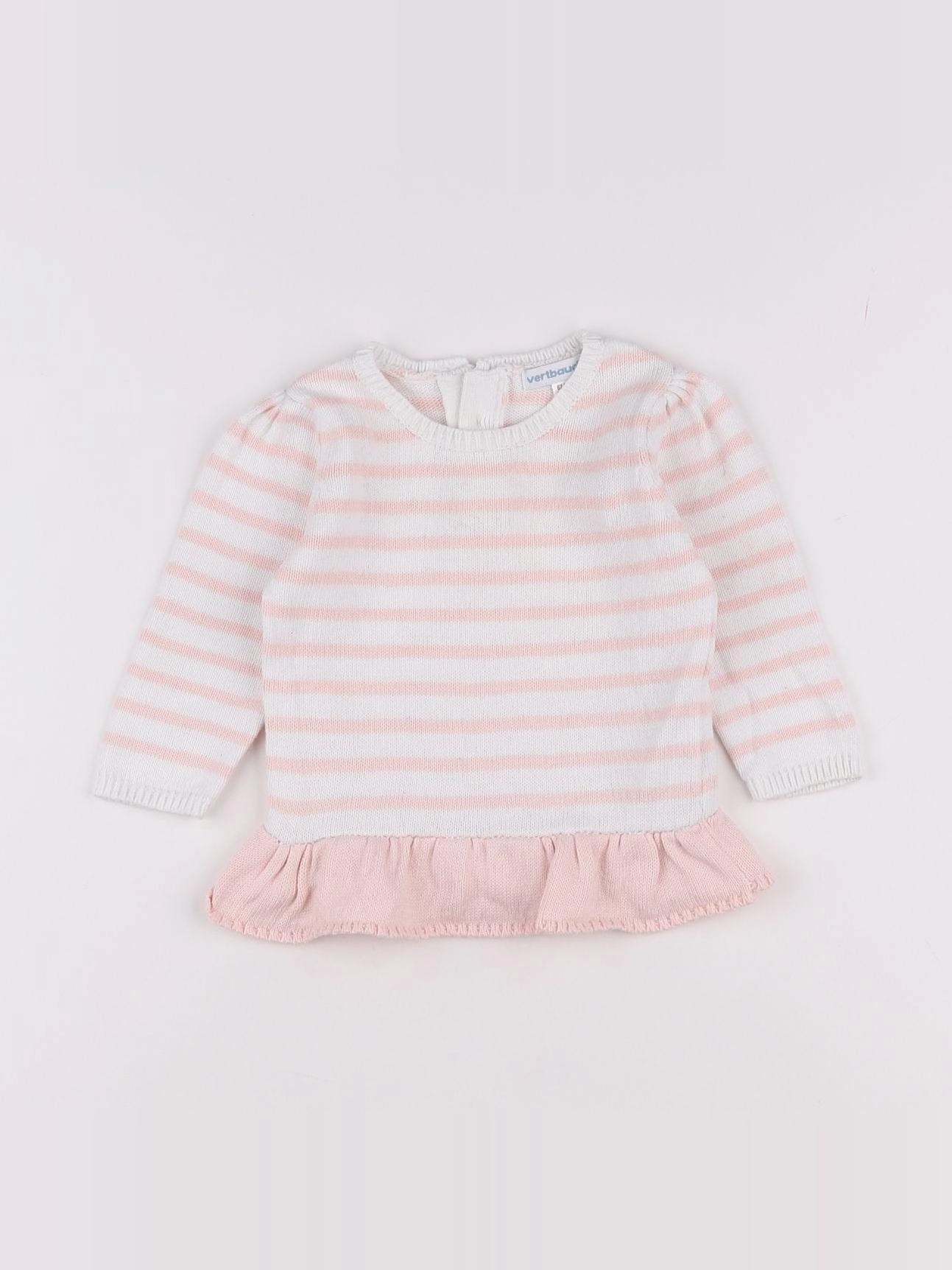 Vertbaudet - pull blanc - 6 mois