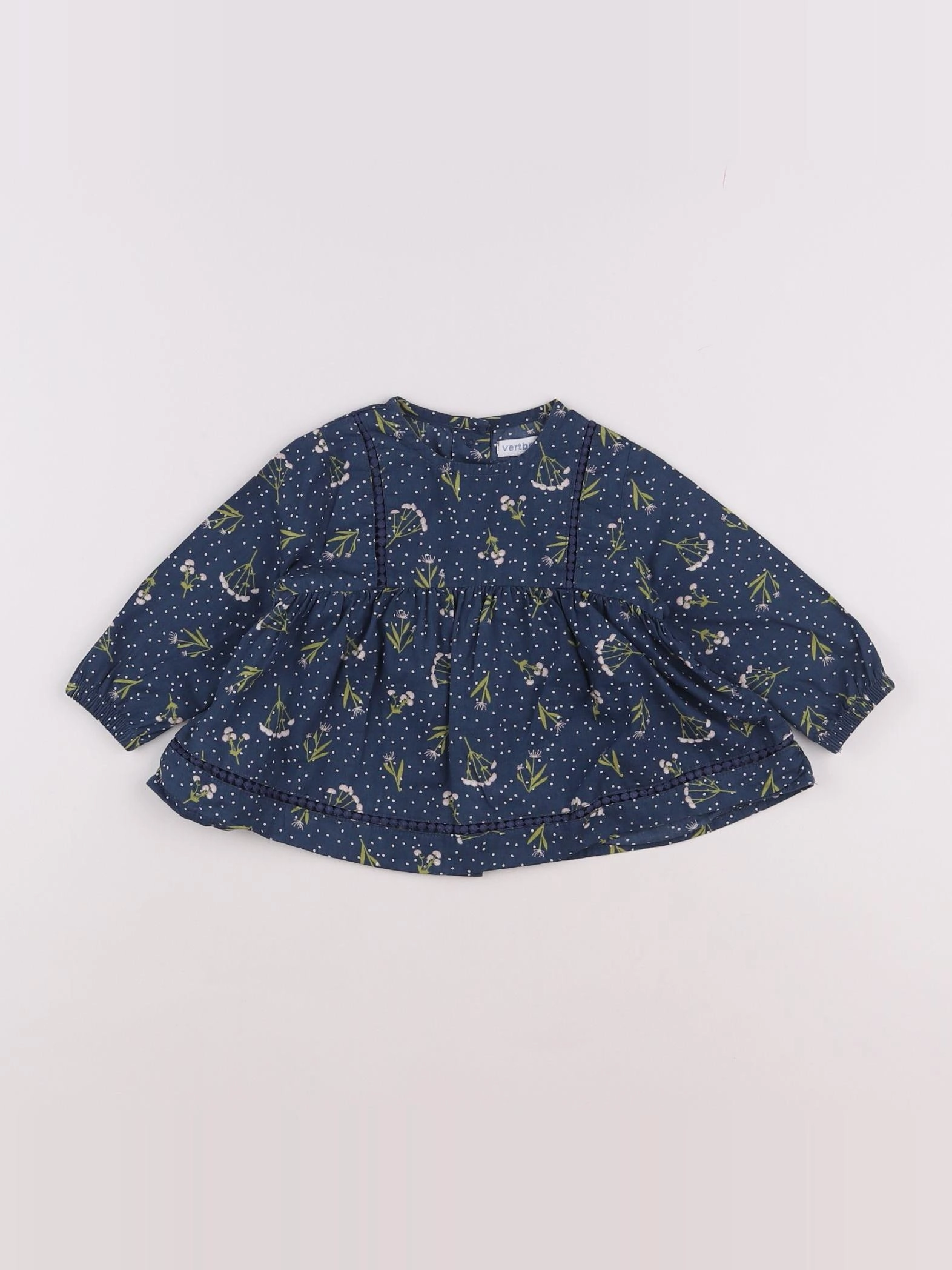Vertbaudet - blouse vert - 6 mois