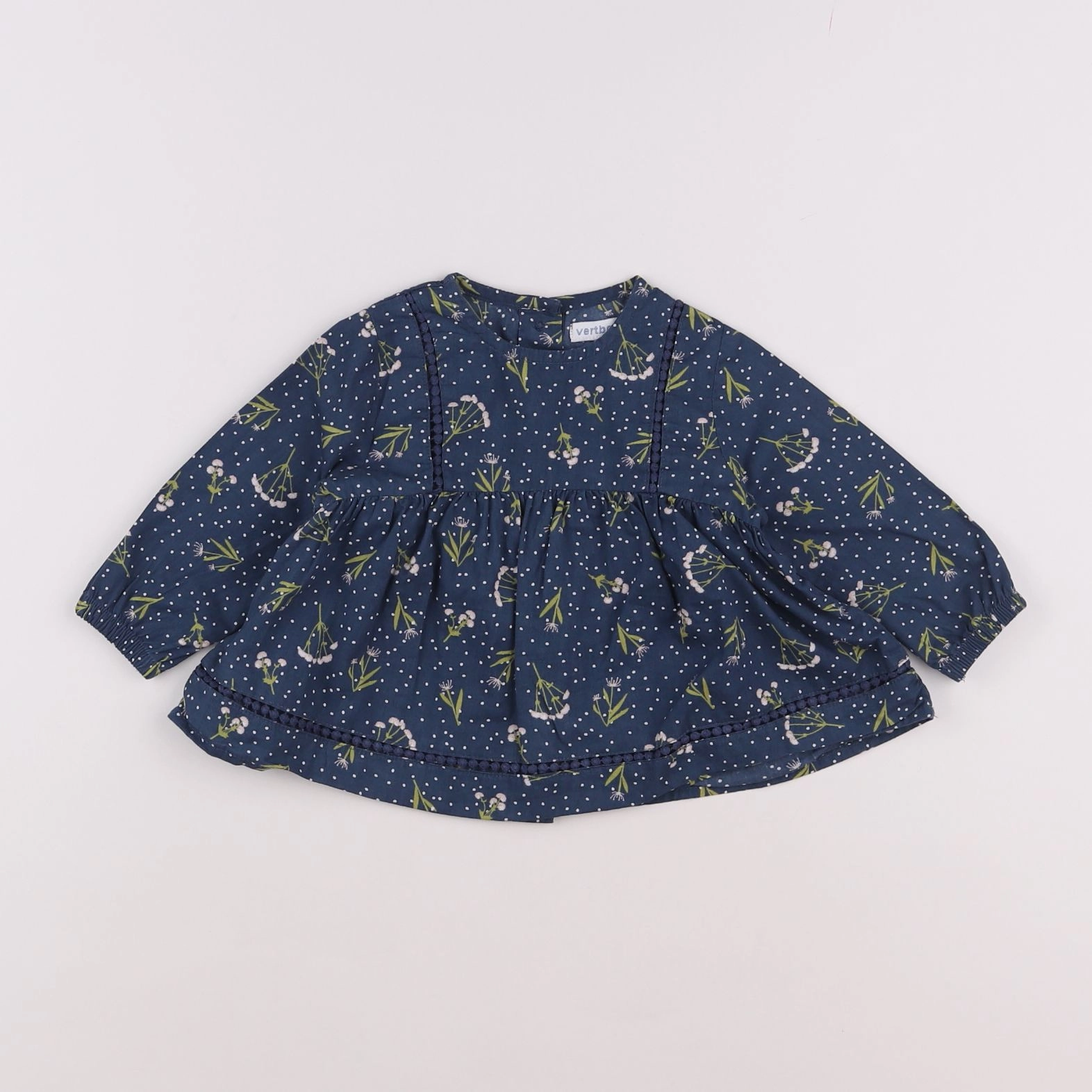 Vertbaudet - blouse vert - 6 mois