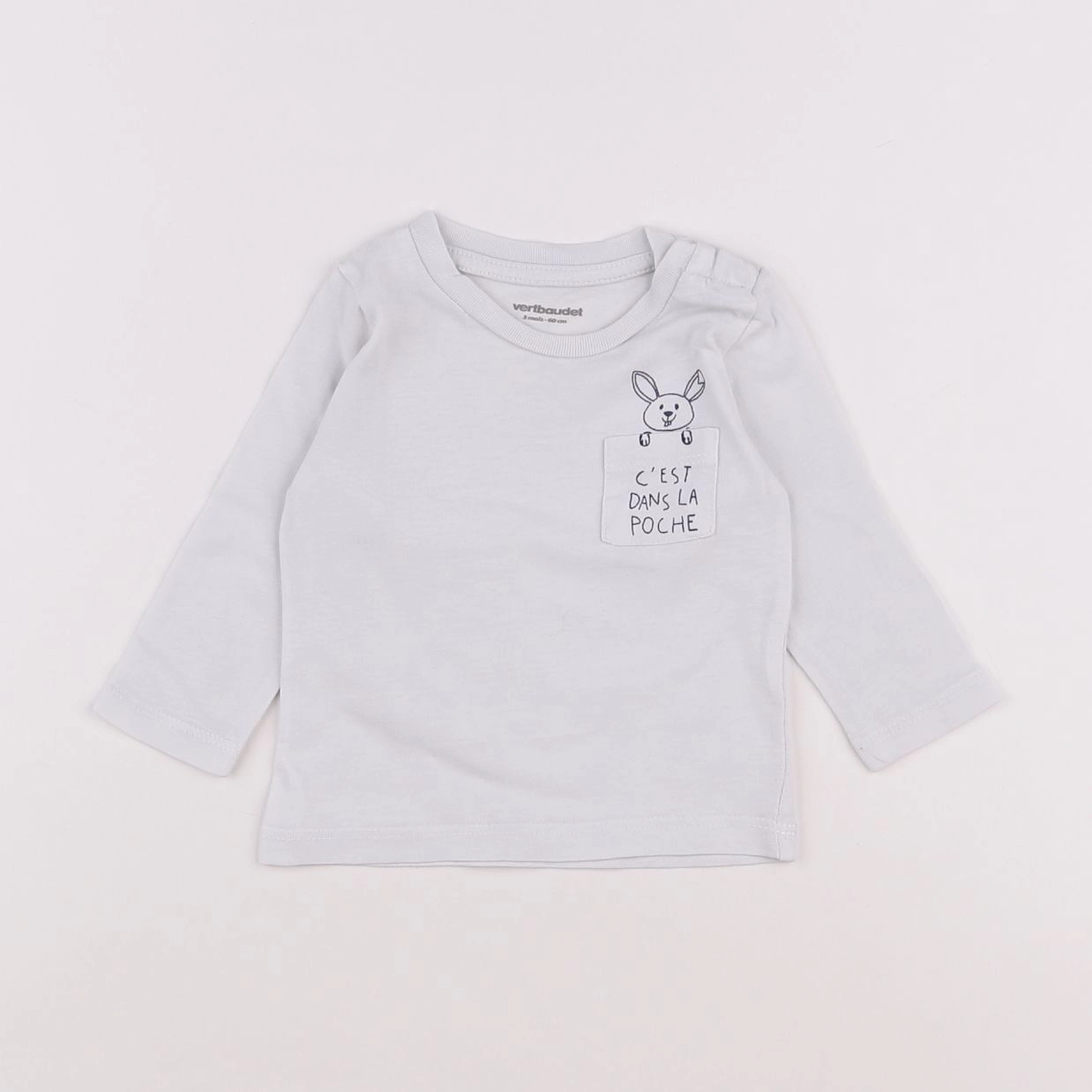 Vertbaudet - tee-shirt blanc - 3 mois