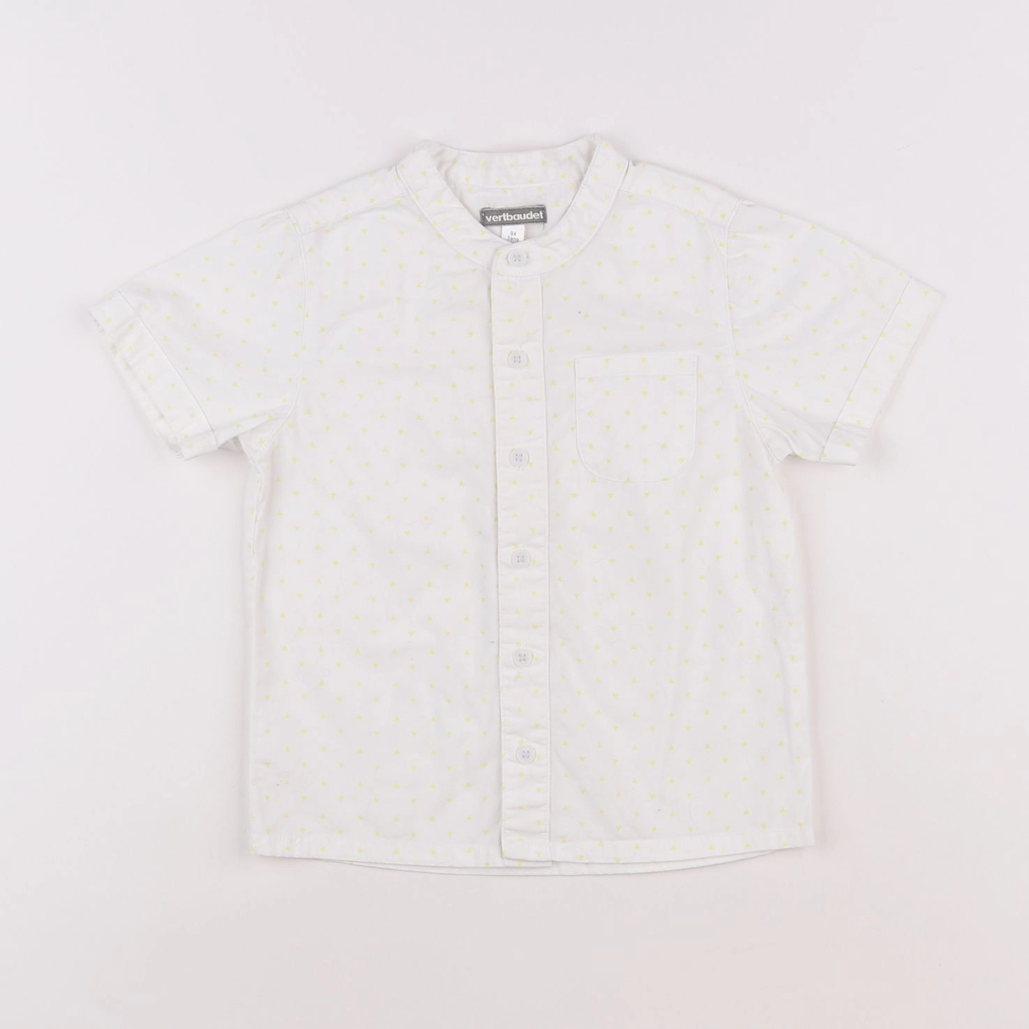 Vertbaudet - chemise blanc, jaune - 3 ans