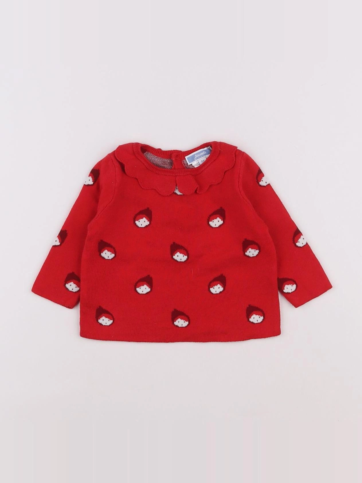 Jacadi - pull rouge - 6 mois