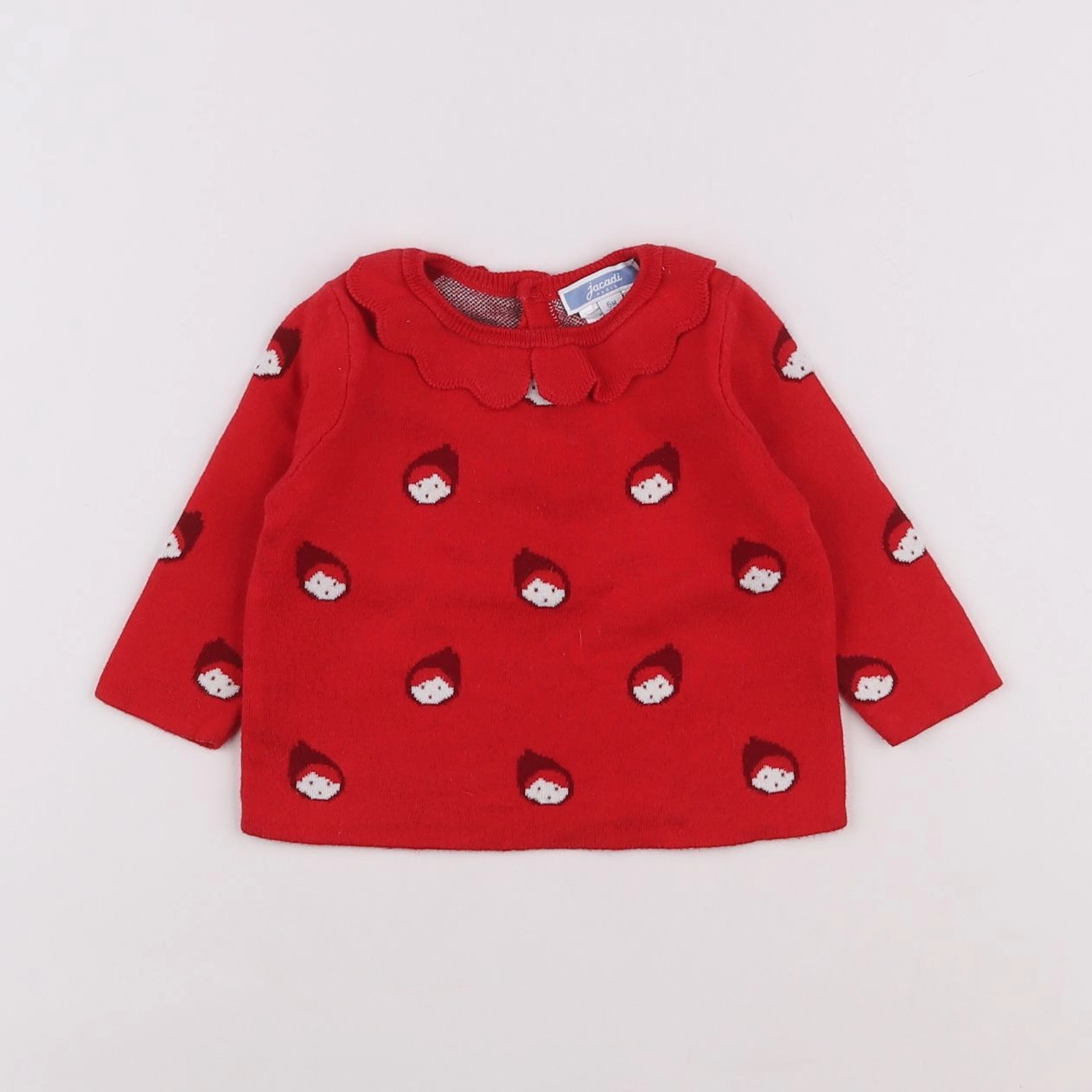 Jacadi - pull rouge - 6 mois