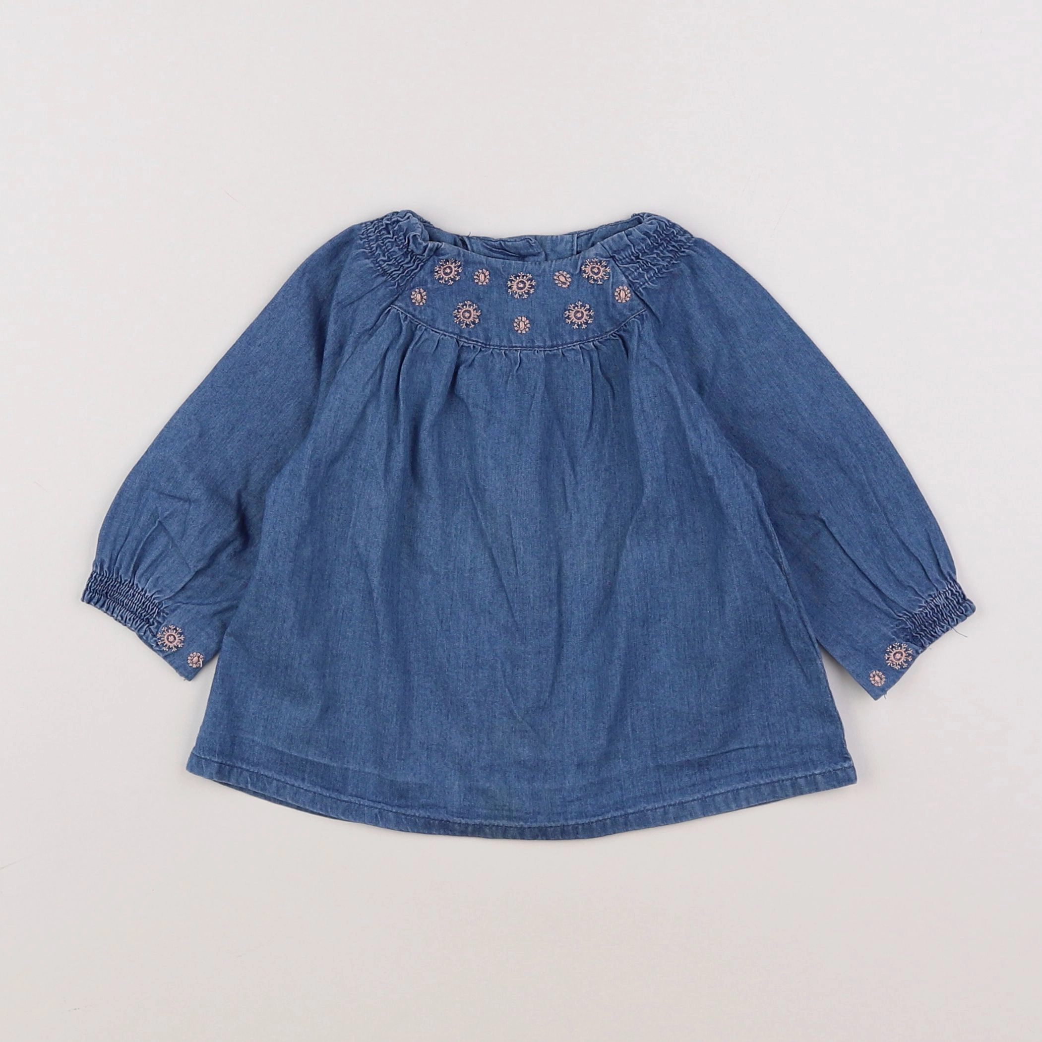 Vertbaudet - blouse bleu - 6 mois