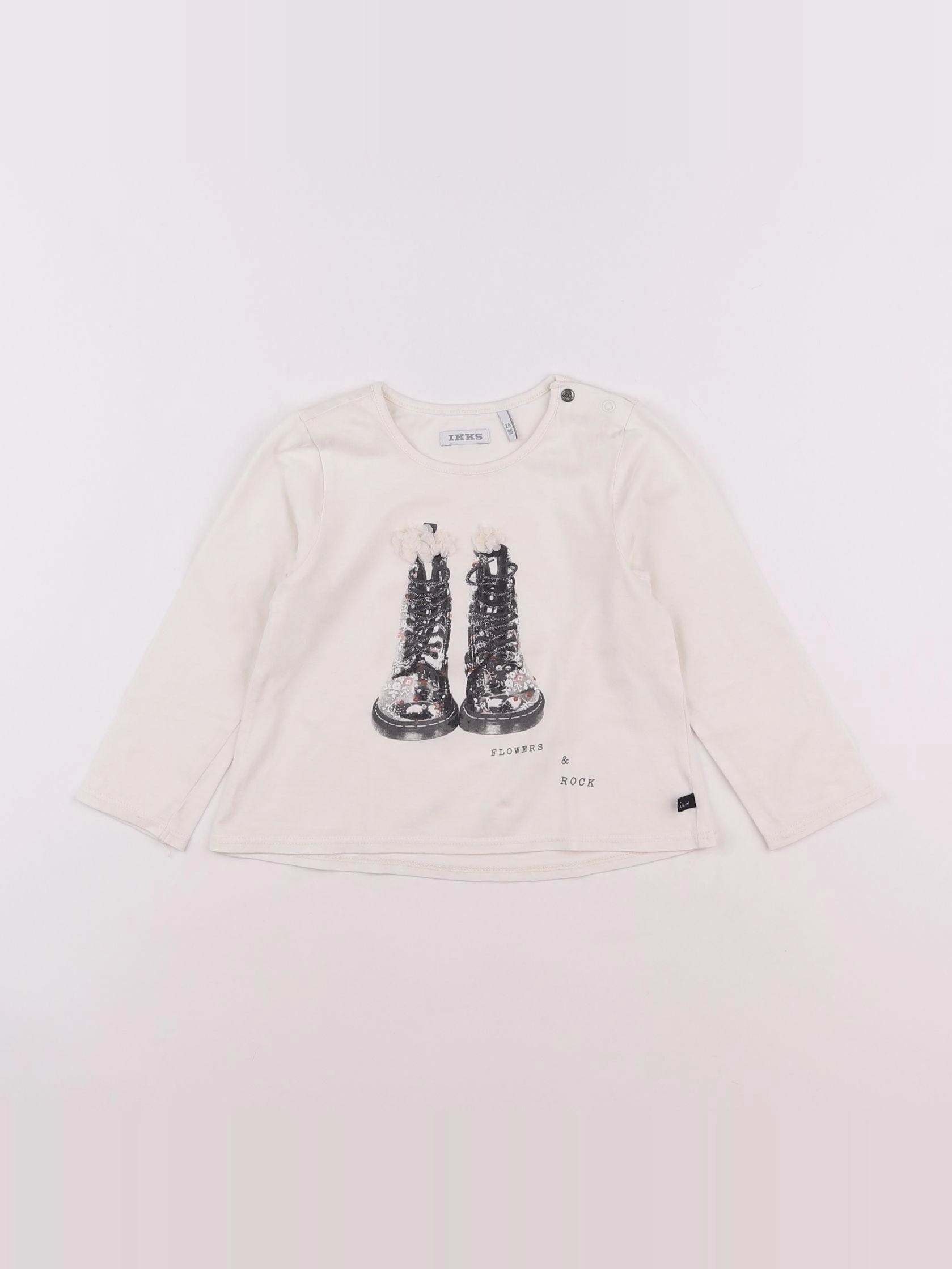 IKKS - tee-shirt beige - 2 ans