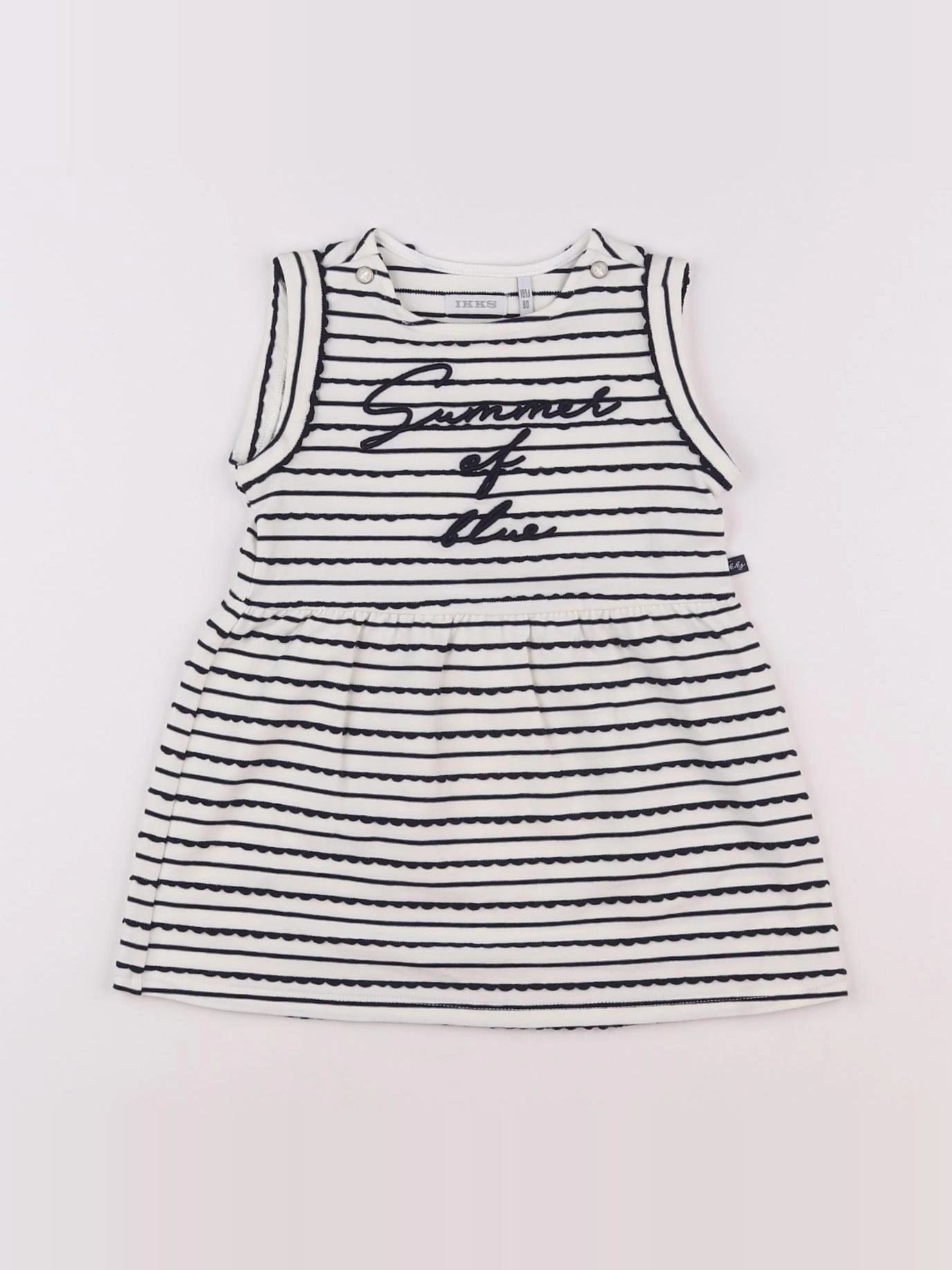IKKS - robe blanc, bleu - 18 mois