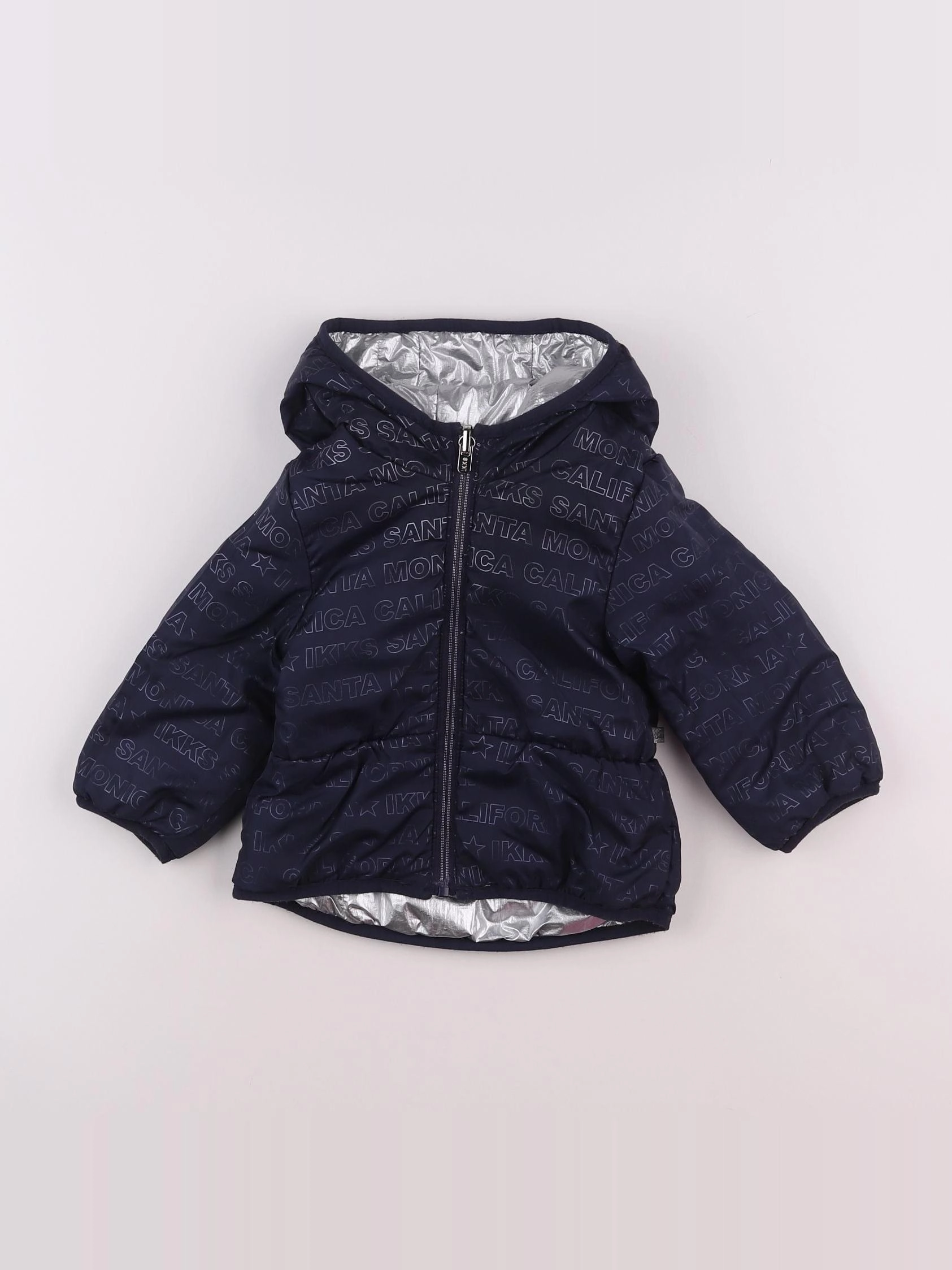 IKKS - doudoune bleu, argent - 18 mois
