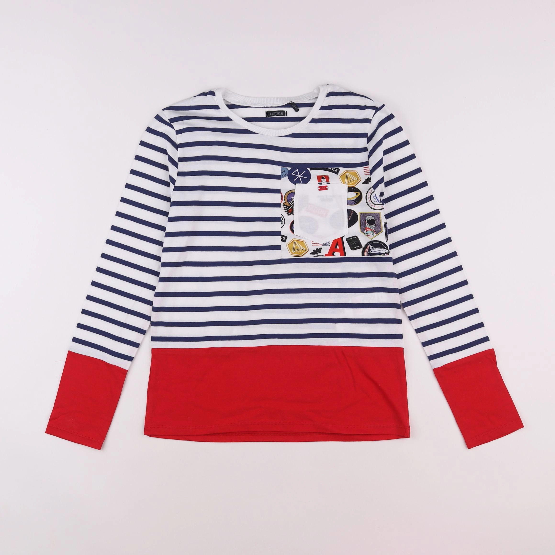 IKKS - tee-shirt blanc, bleu - 12 ans