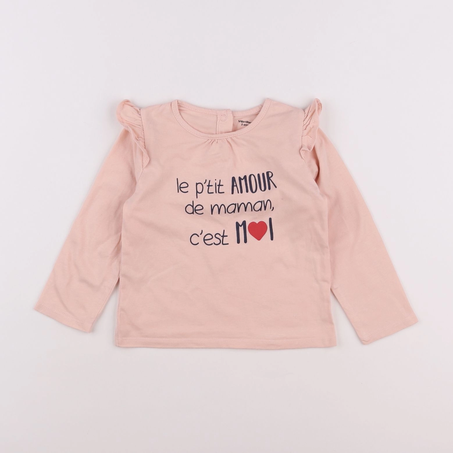 Vertbaudet - tee-shirt rose - 2 ans