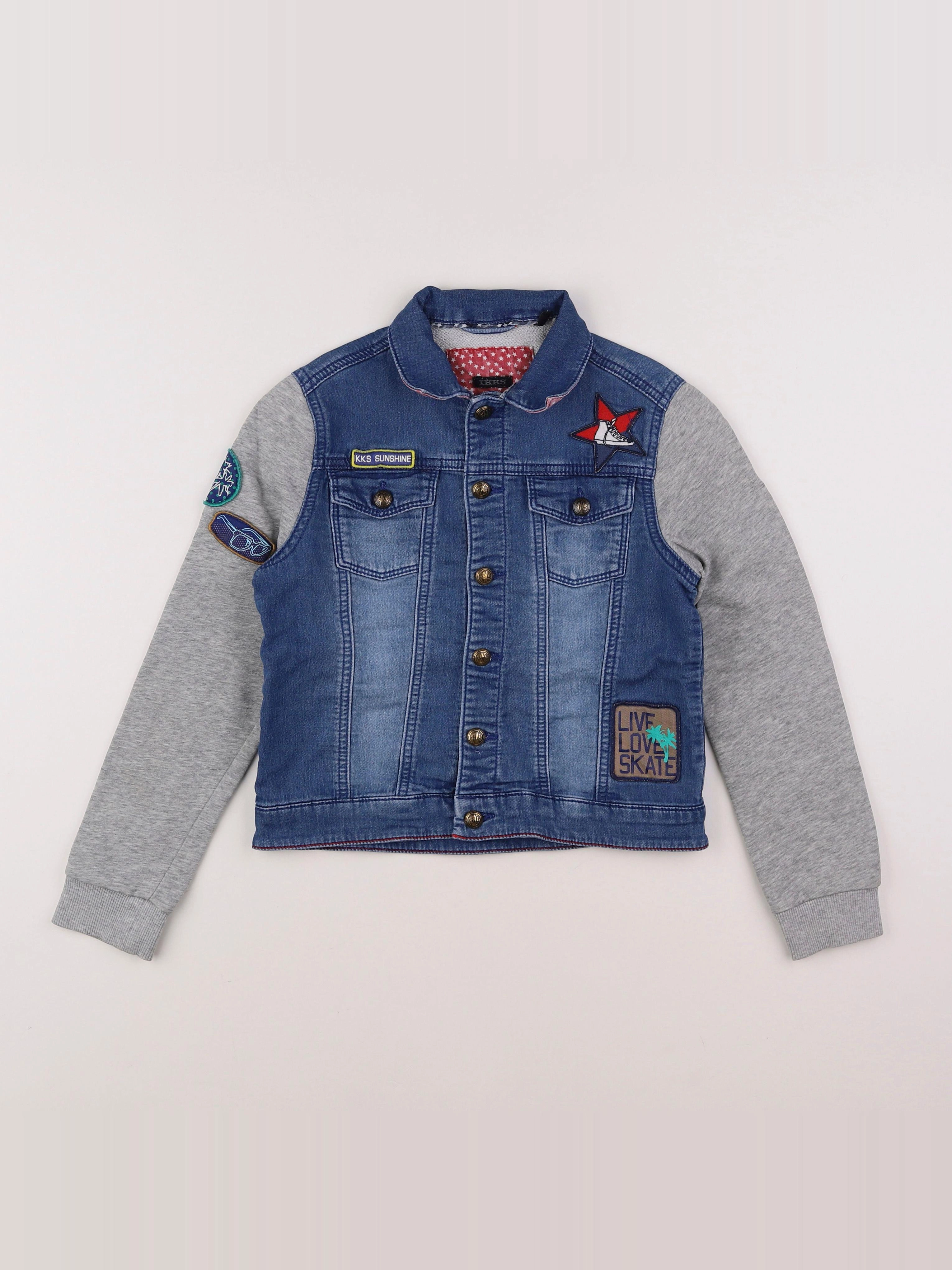 IKKS - veste bleu, gris - 8 ans