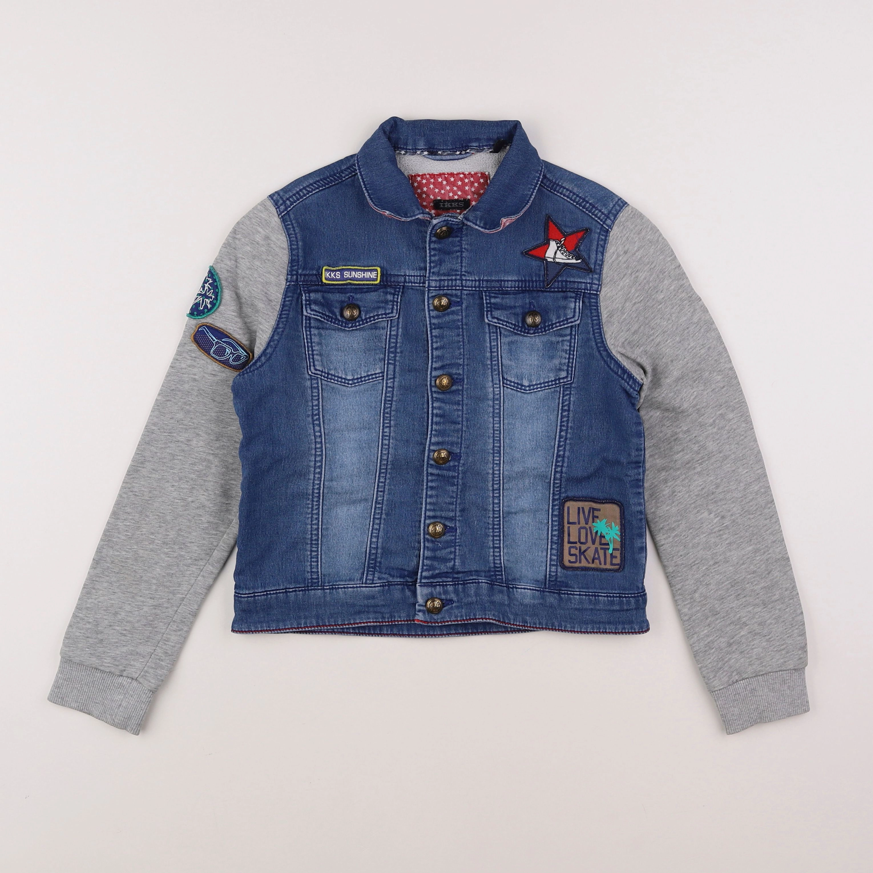 IKKS - veste bleu, gris - 8 ans