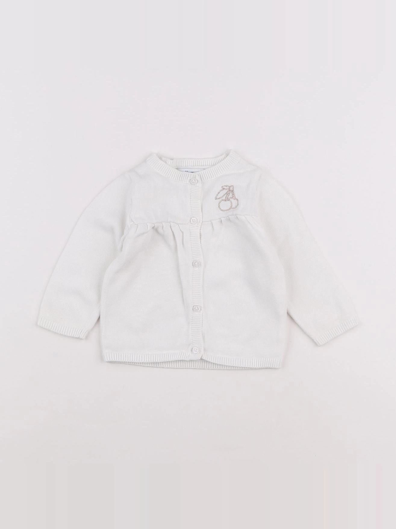 Vertbaudet - gilet blanc - 6 mois