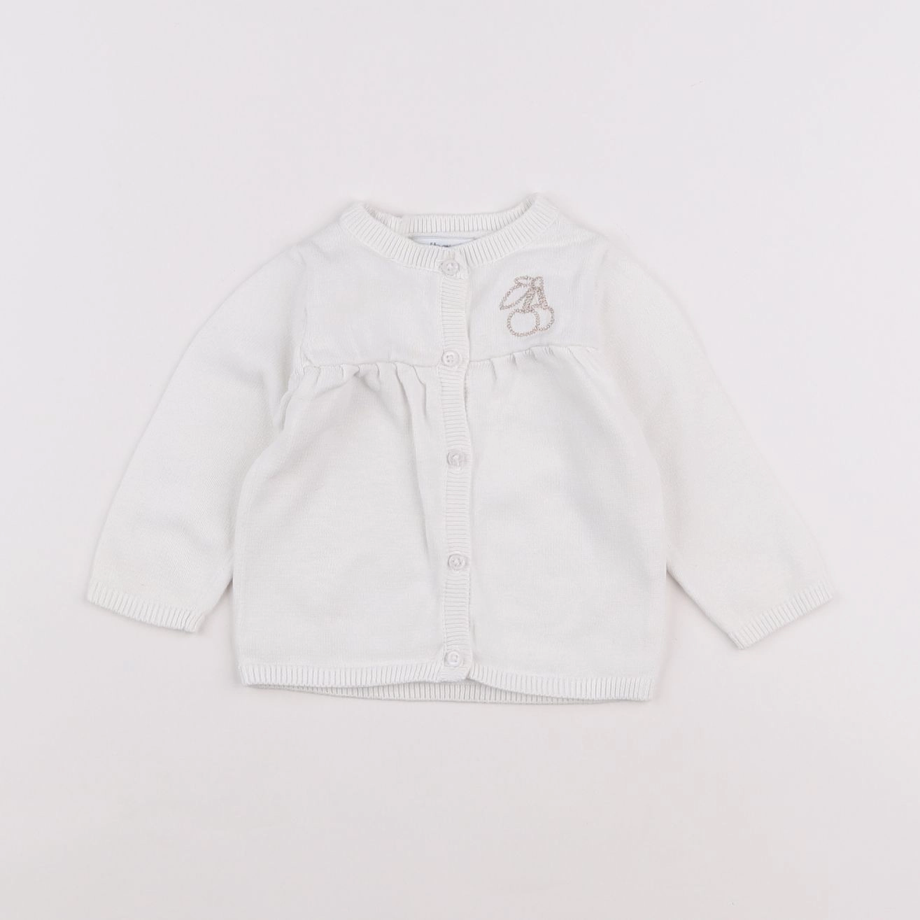 Vertbaudet - gilet blanc - 6 mois