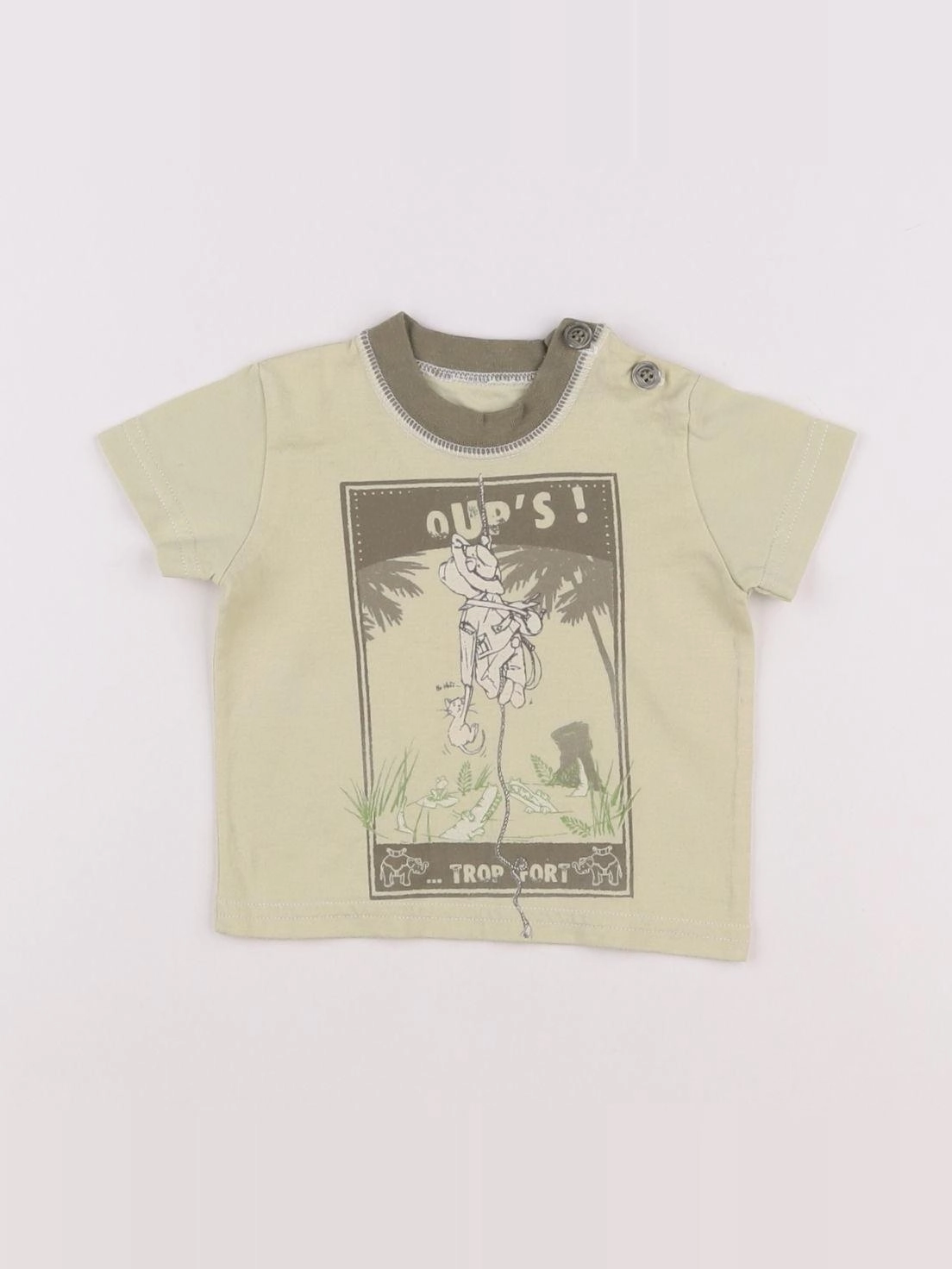 Petit Bateau - tee-shirt vert - 3 mois