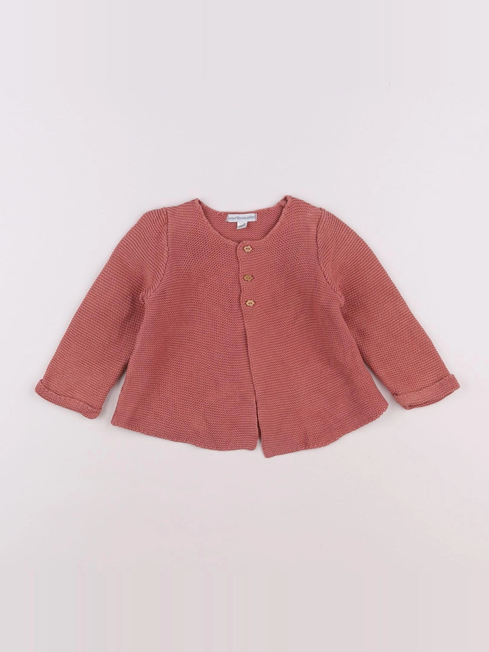 Vertbaudet - gilet rose - 12 mois