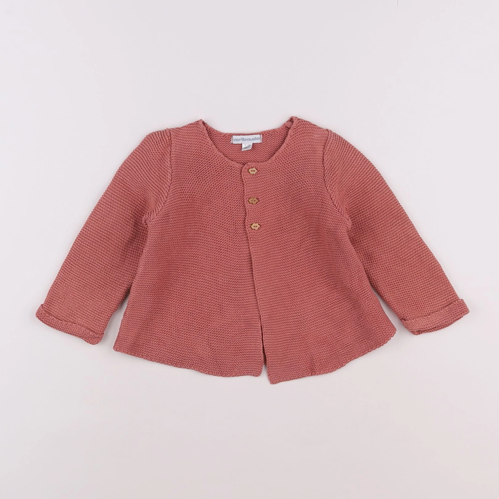 Vertbaudet - gilet rose - 12 mois