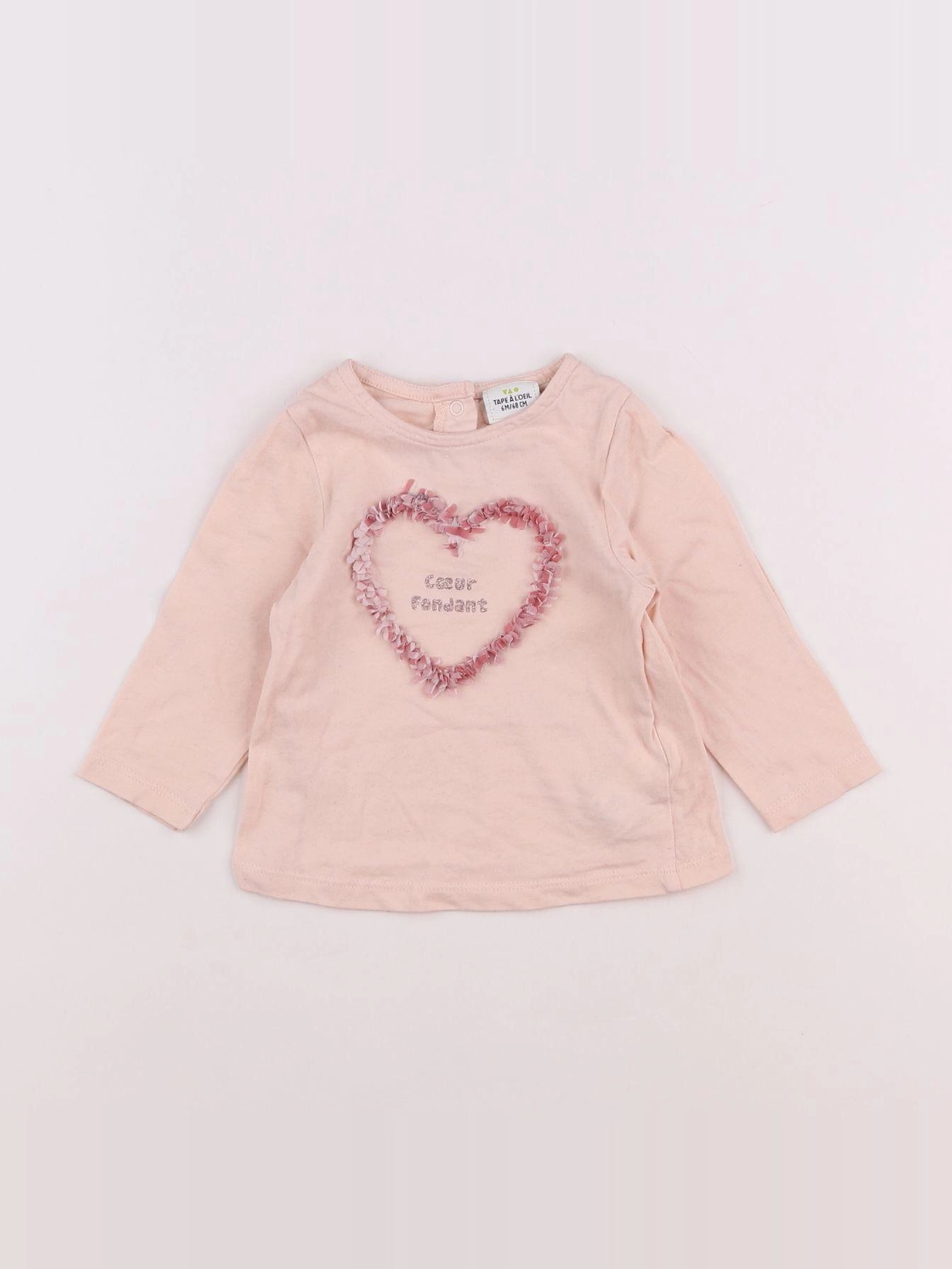 Tape à l'oeil - tee-shirt rose - 6 mois
