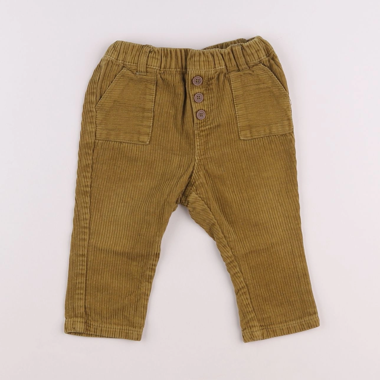 Vertbaudet - pantalon jaune - 12 mois
