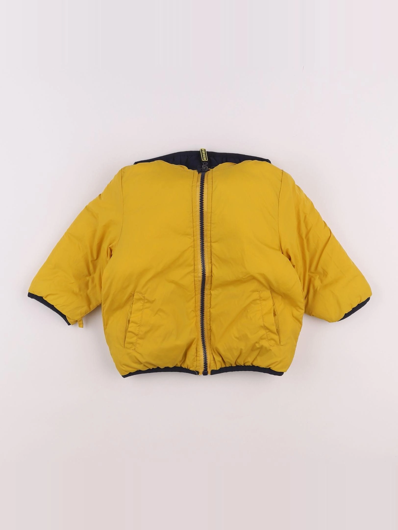 Vertbaudet - doudoune réversible jaune - 9/12 mois