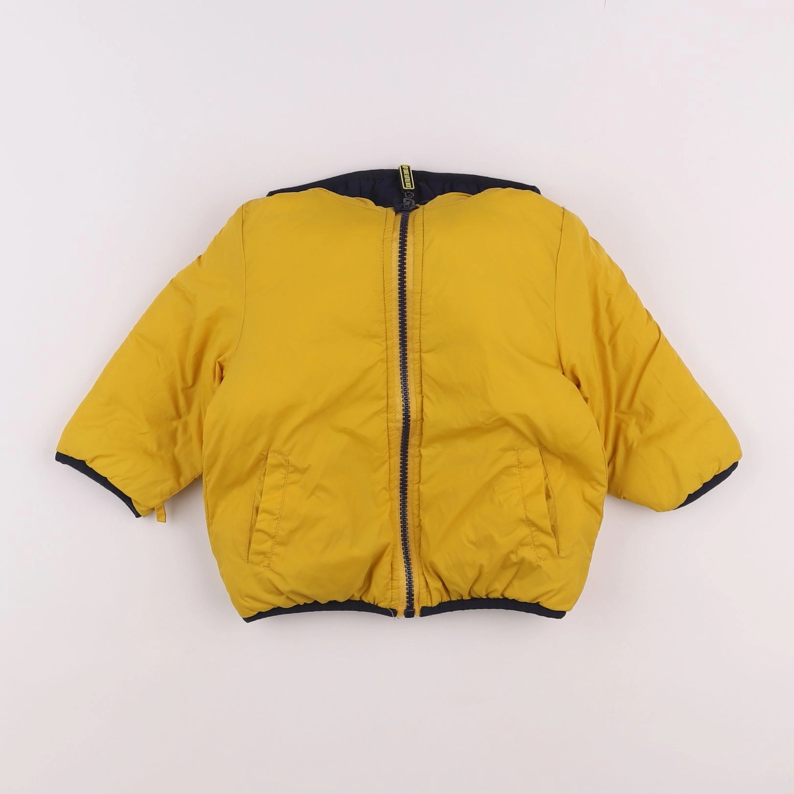 Vertbaudet - doudoune réversible jaune - 9/12 mois