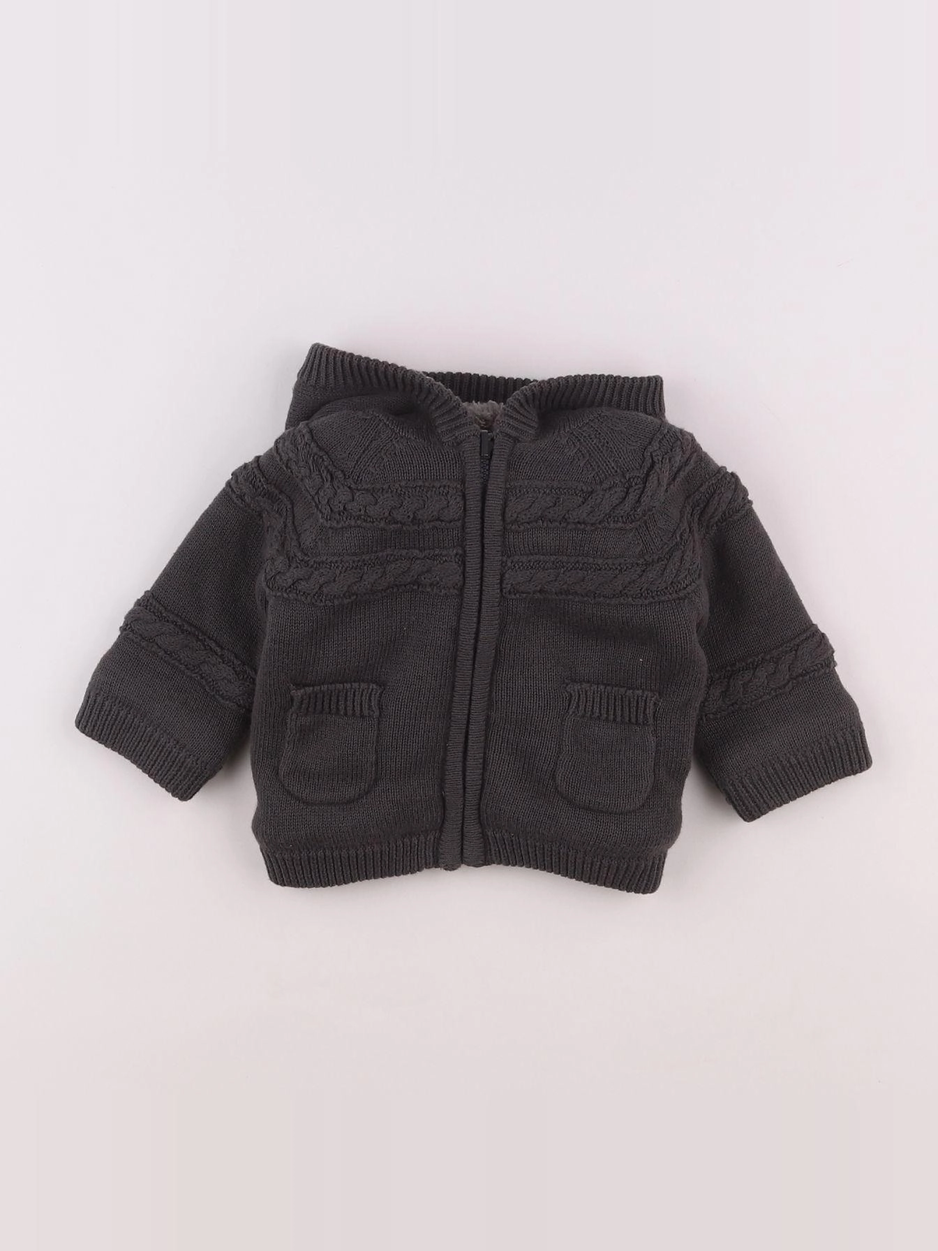 Vertbaudet - veste réversible gris - 3 mois