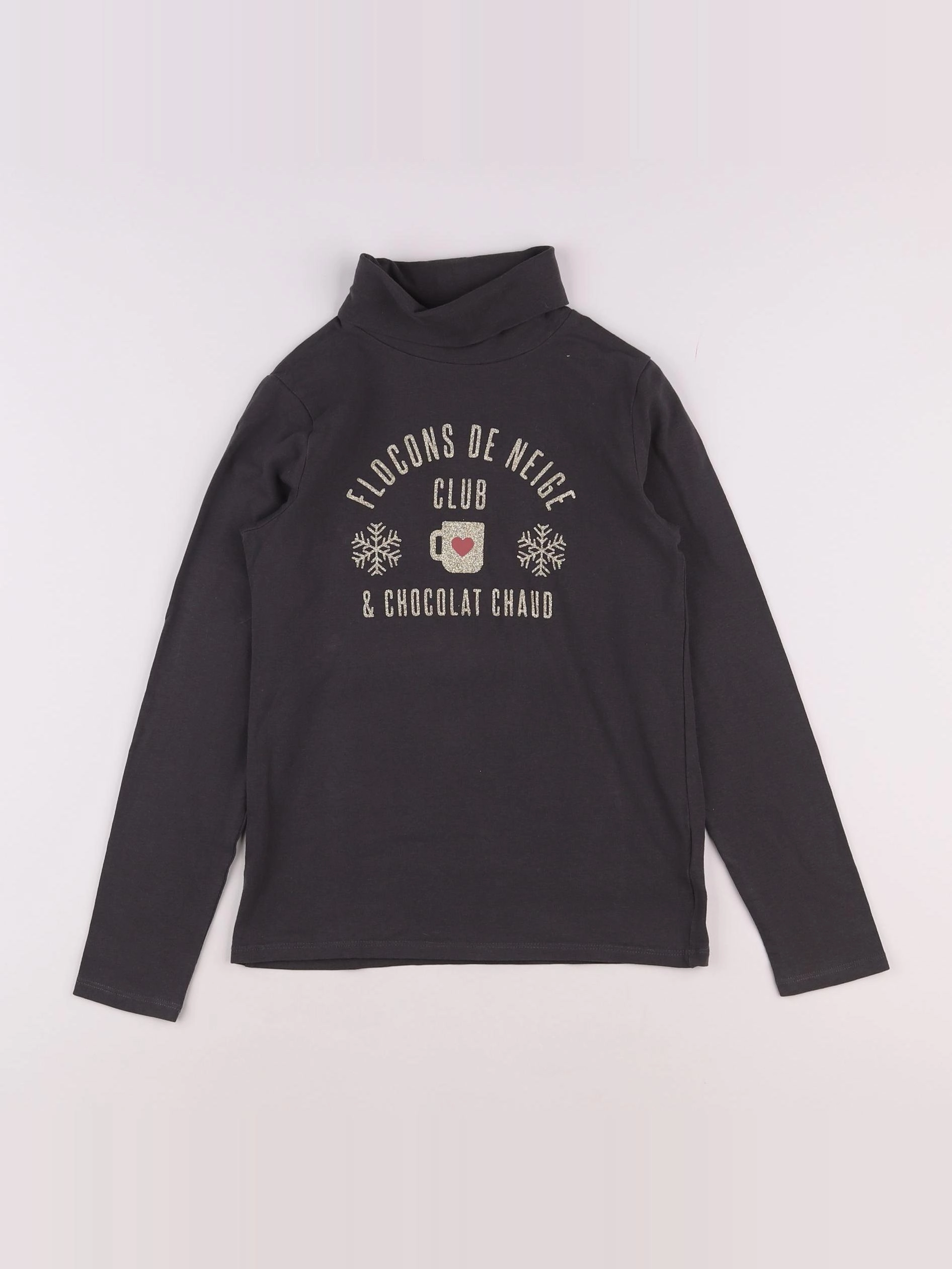 Vertbaudet - sous-pull gris - 10 ans