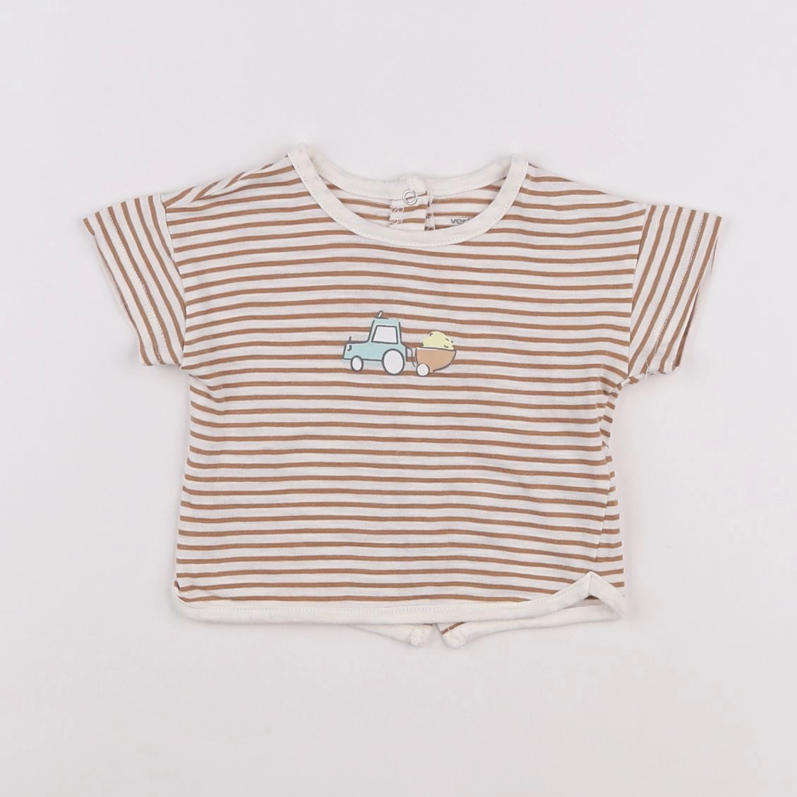 Vertbaudet - tee-shirt marron - 6 mois