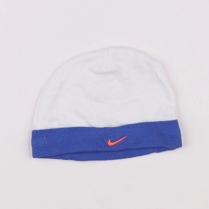 Nike - bonnet blanc, bleu - 6/12 mois