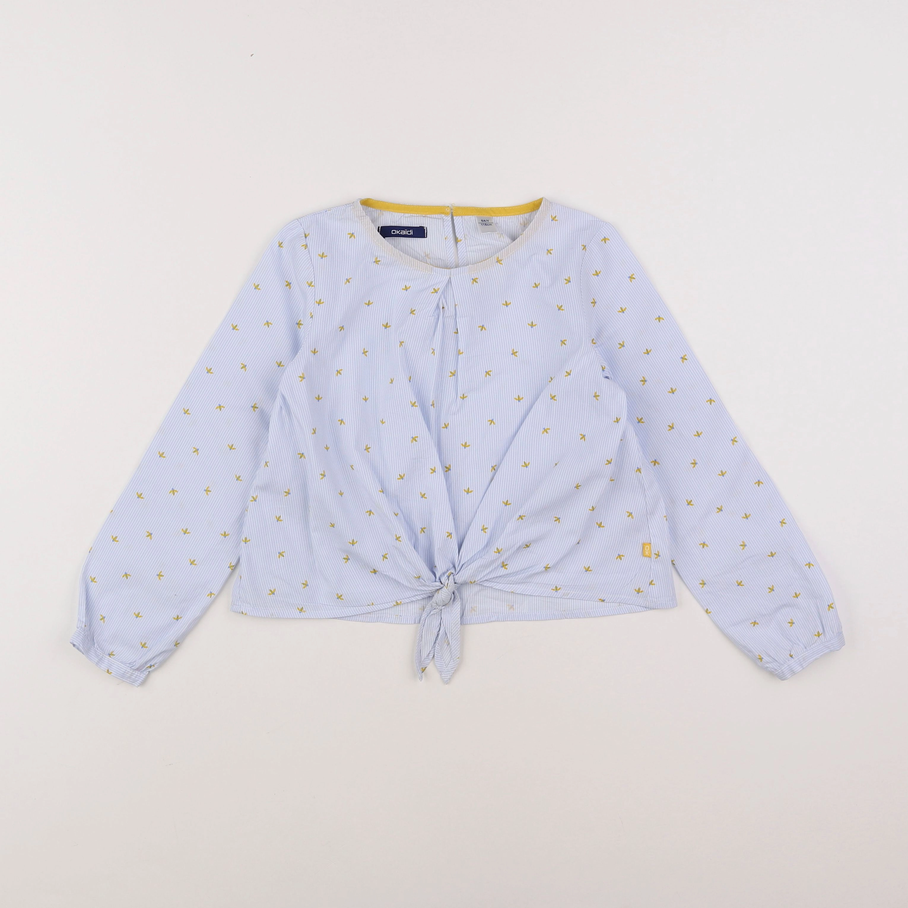 Okaidi - blouse blanc, bleu - 6 ans