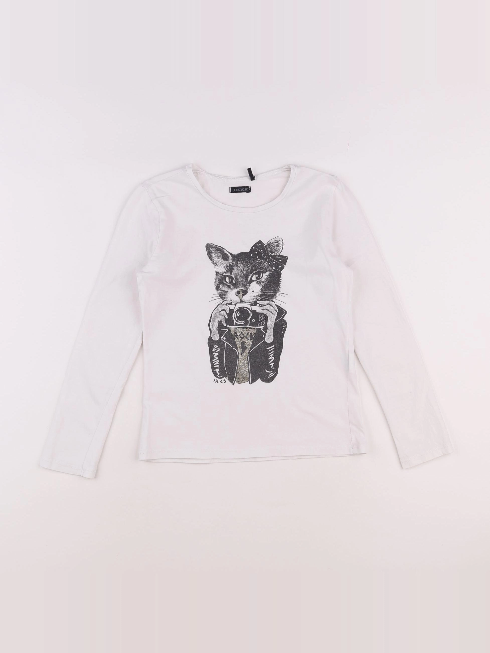 IKKS - tee-shirt blanc, or - 8 ans