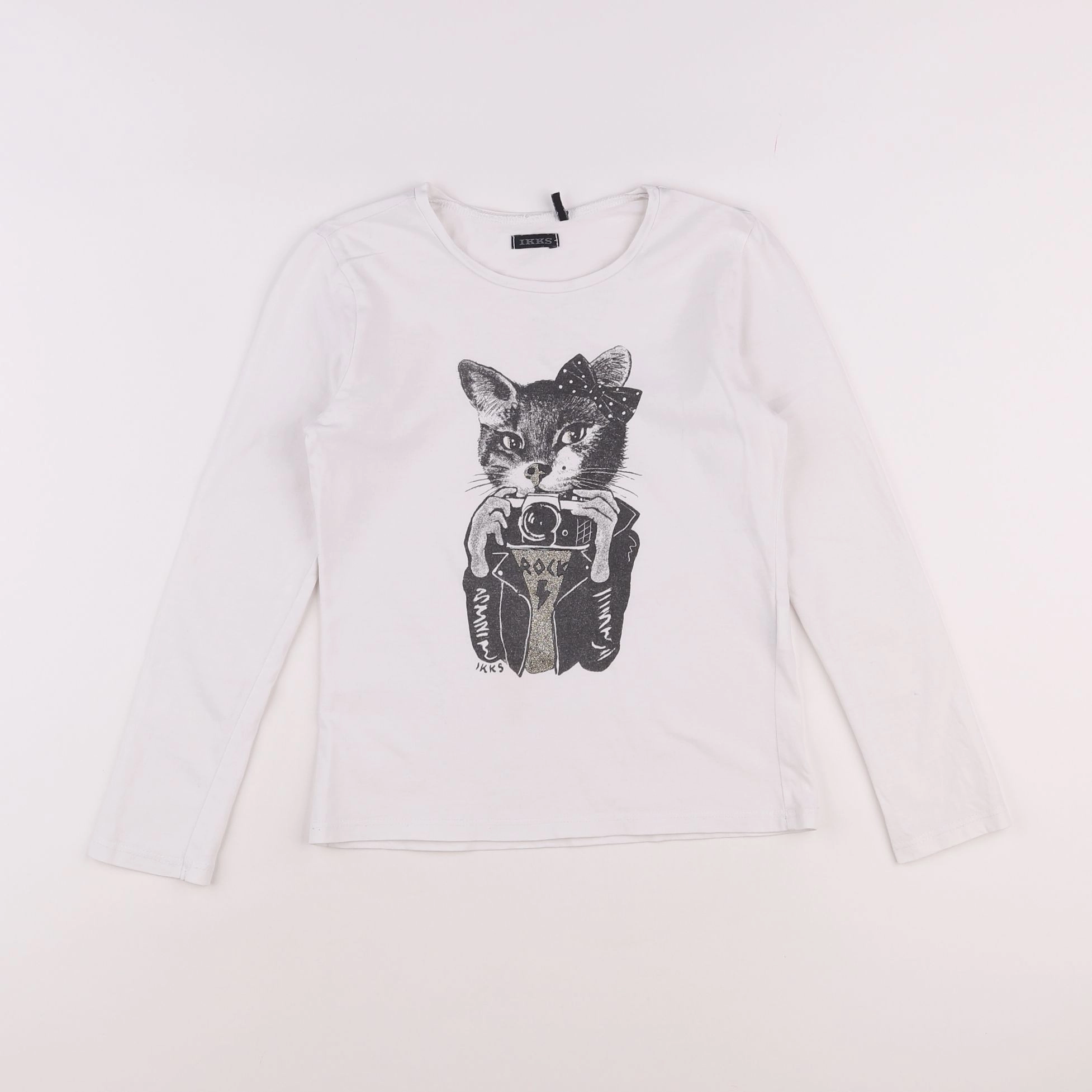 IKKS - tee-shirt blanc, or - 8 ans