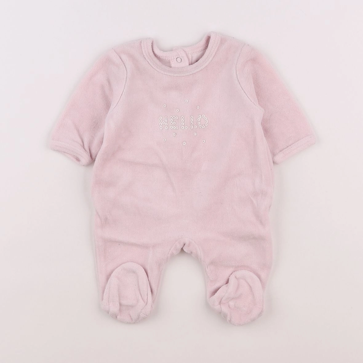 Vertbaudet - pyjama velours rose - 0 mois