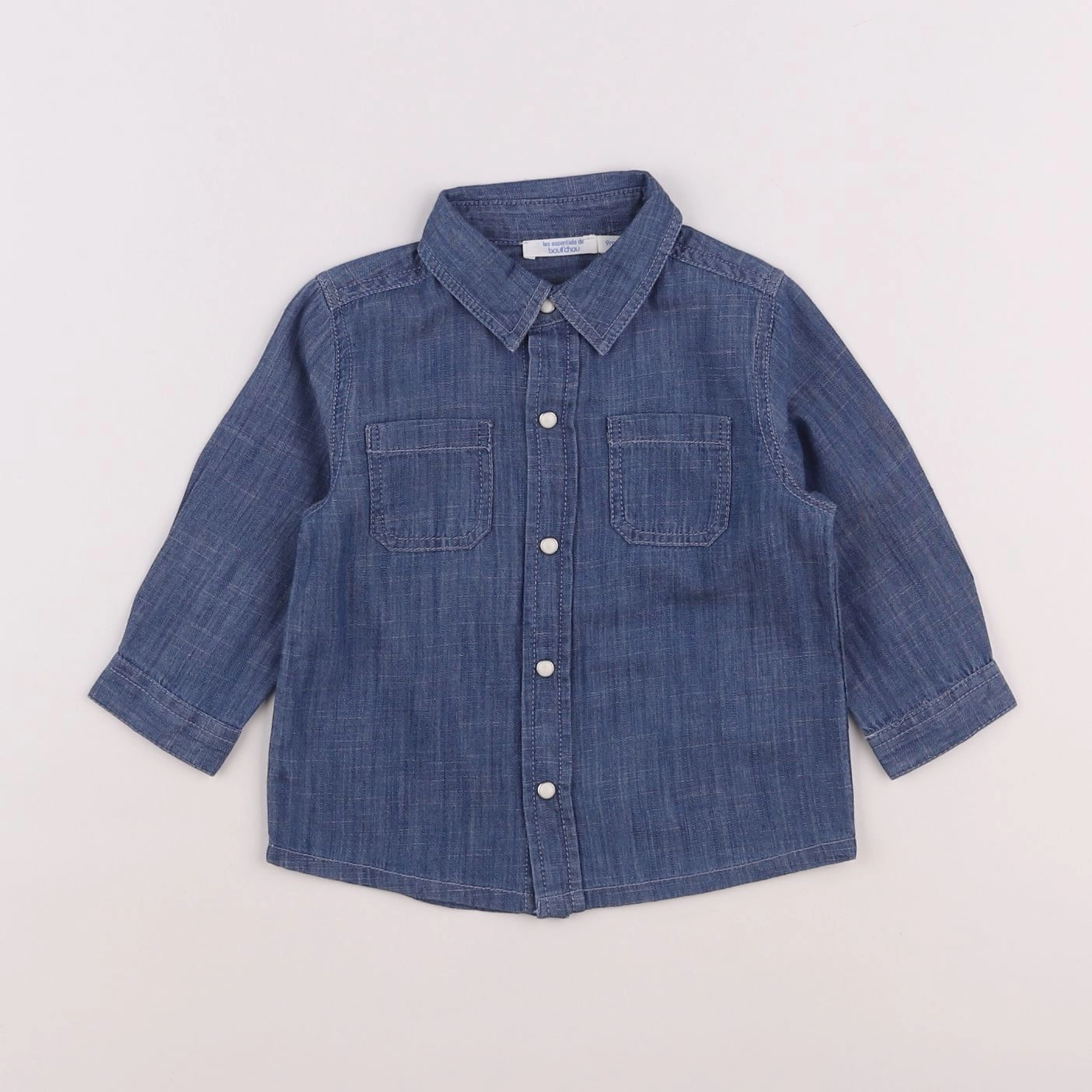 Boutchou - chemise bleu - 9 mois