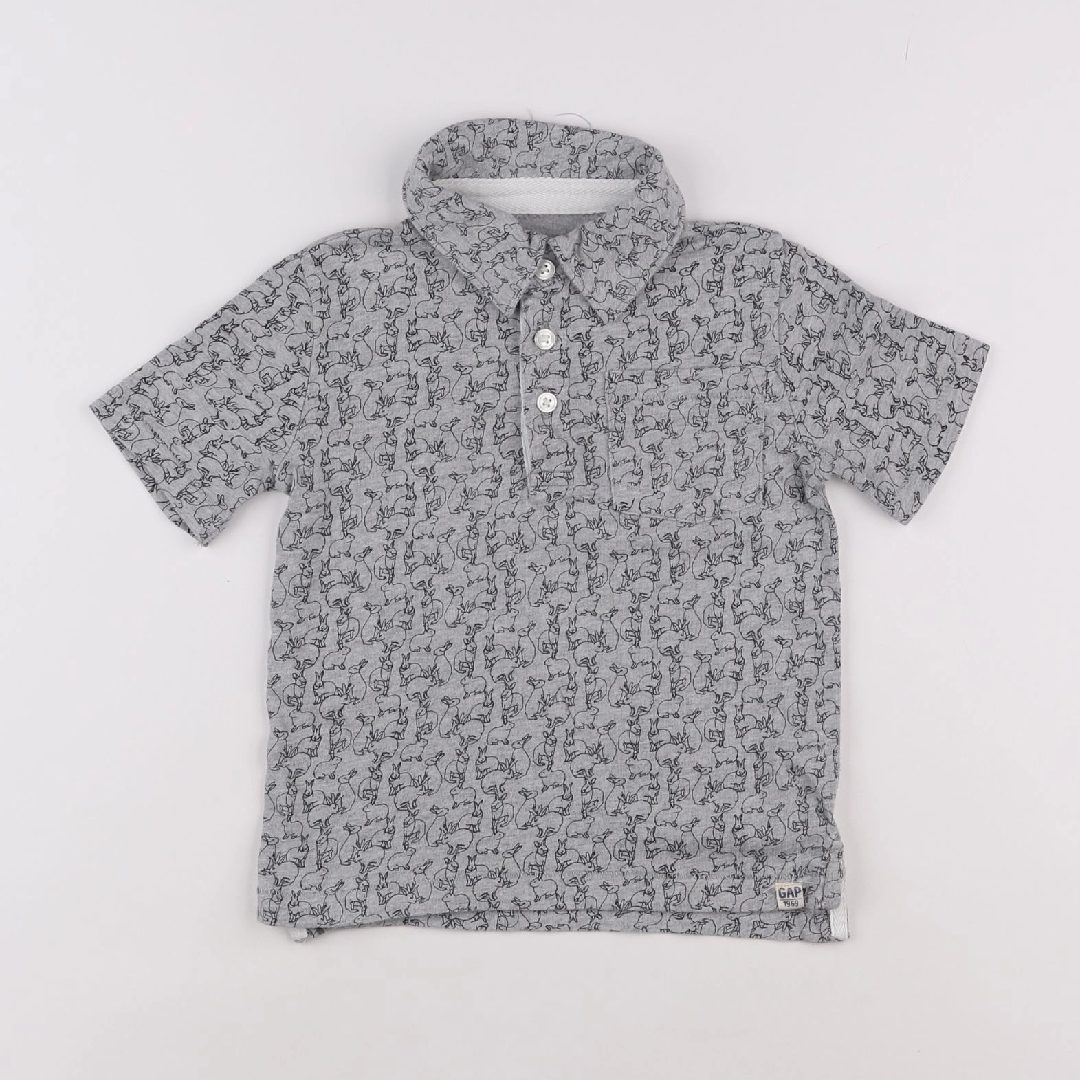 GAP - polo gris, bleu - 3 ans