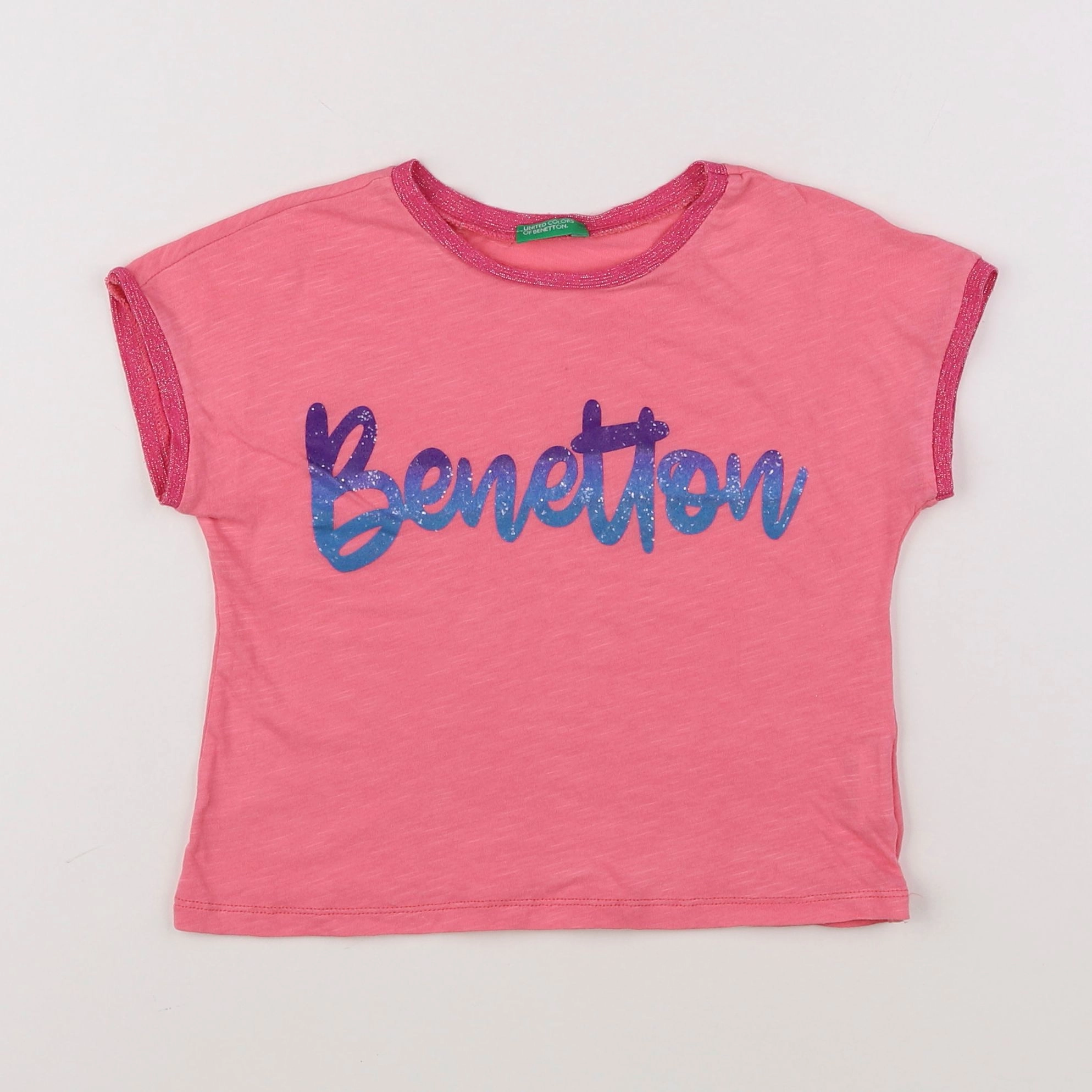 Benetton - tee-shirt rose - 6 ans