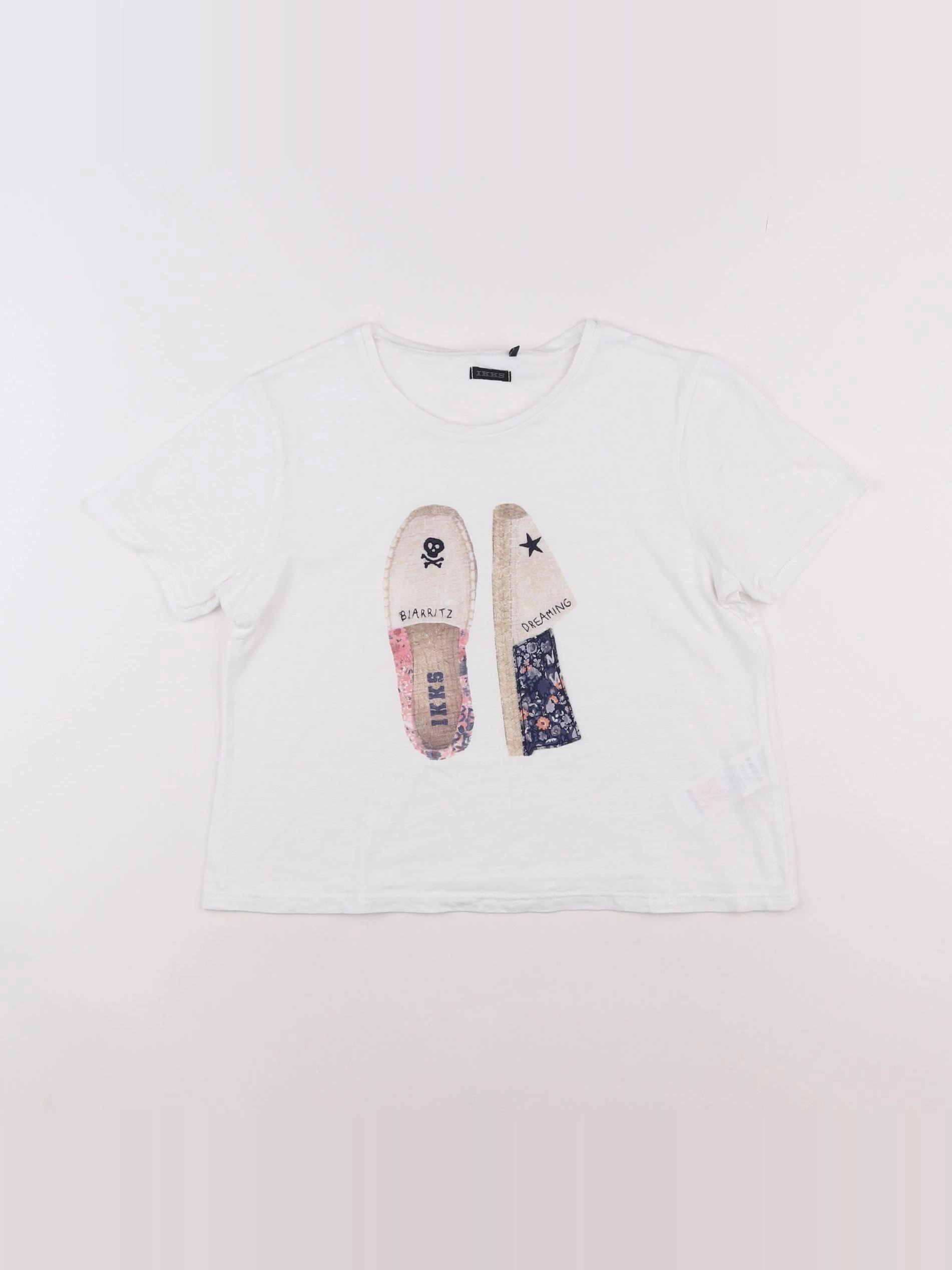 IKKS - tee-shirt blanc - 10 ans