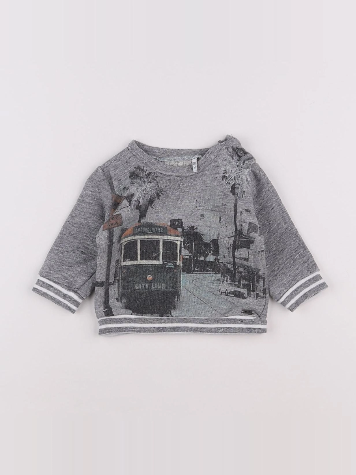 IKKS - sweat gris - 3 mois