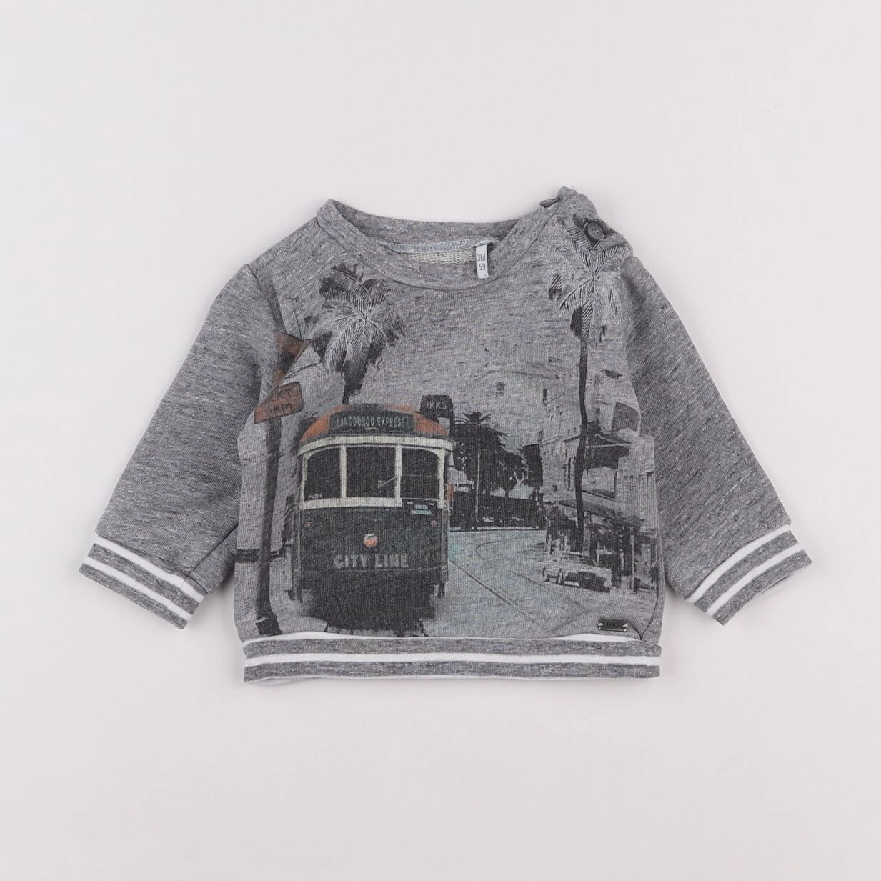 IKKS - sweat gris - 3 mois