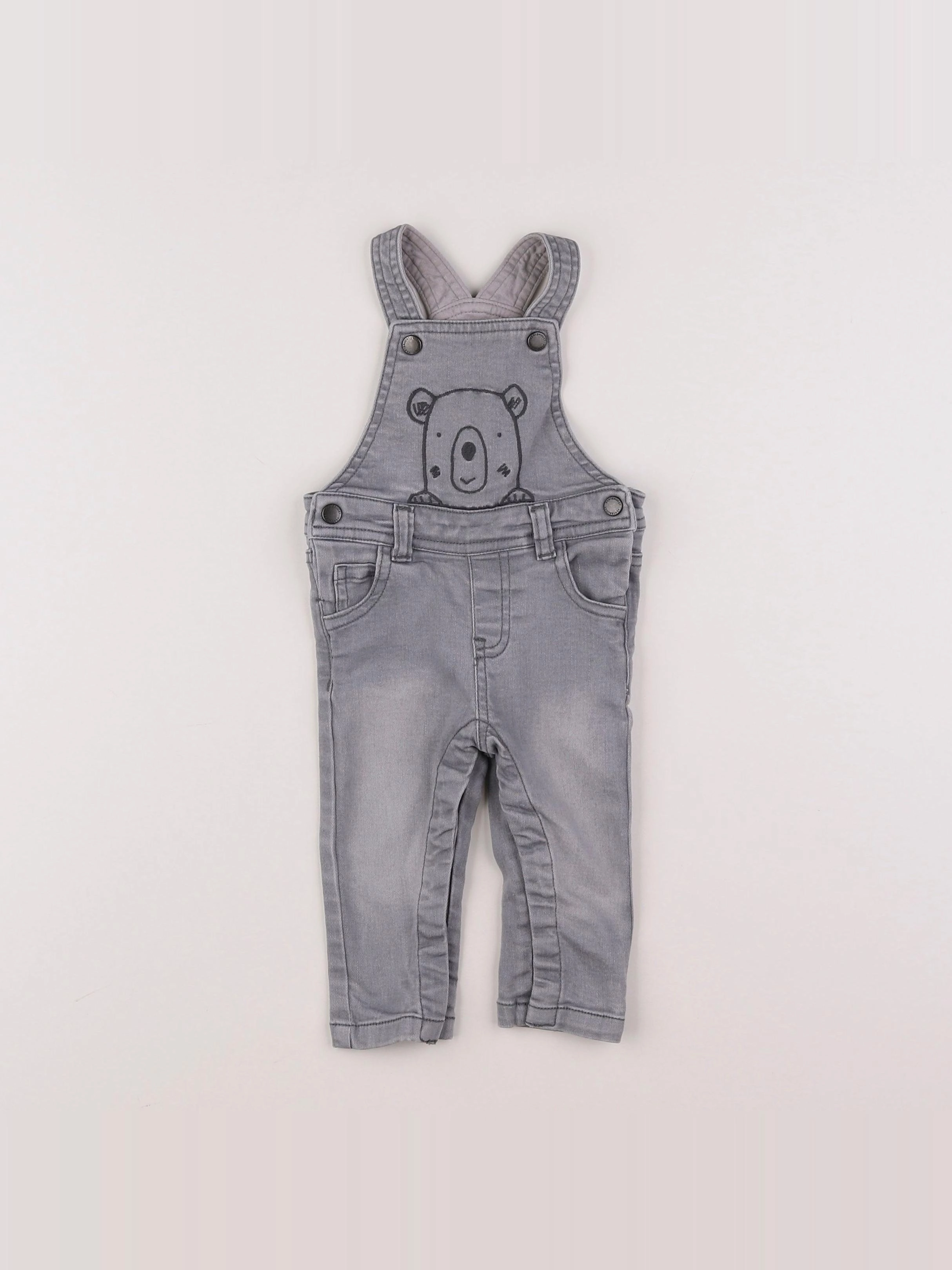 Vertbaudet - salopette gris - 6 mois