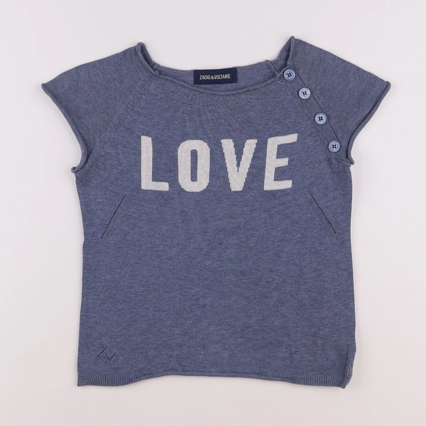 Zadig & Voltaire - tee-shirt bleu - 8 ans