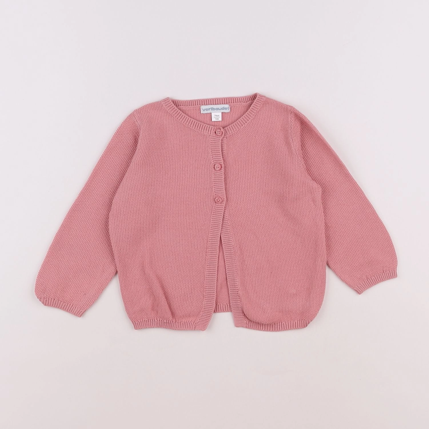Vertbaudet - gilet rose - 12 mois
