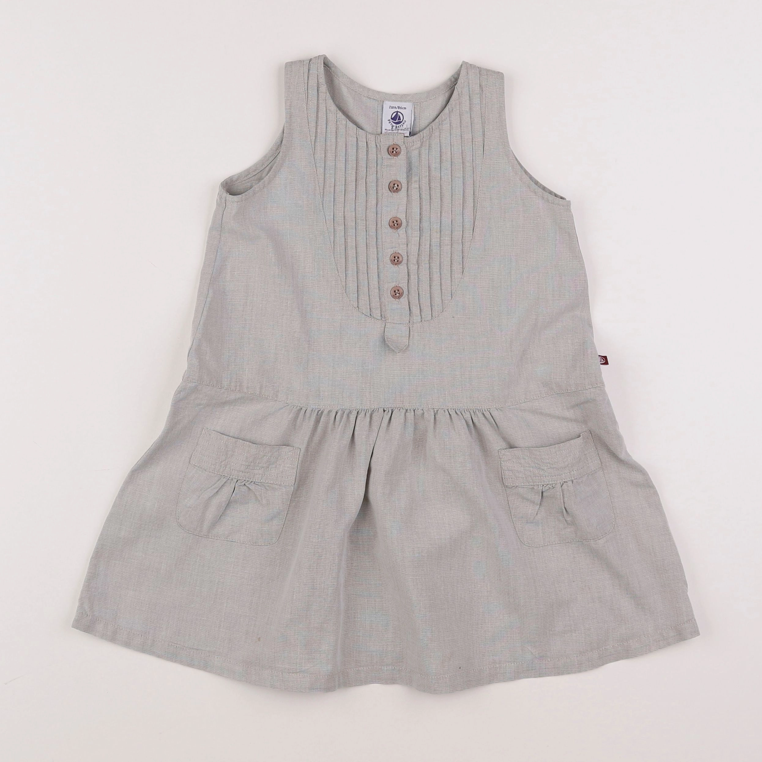 Petit Bateau - robe gris - 2 ans