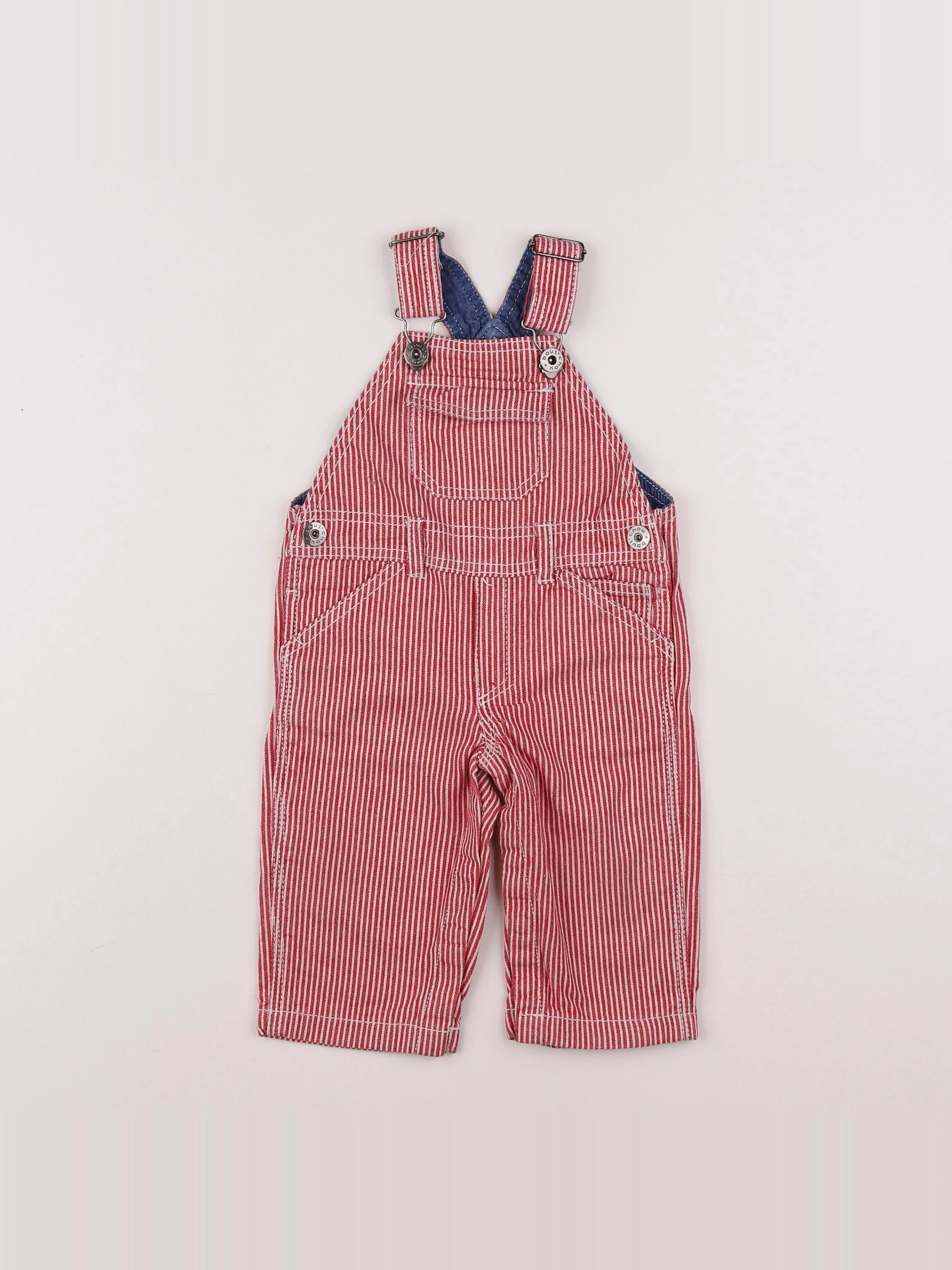 Boutchou - salopette rouge, blanc - 6 mois
