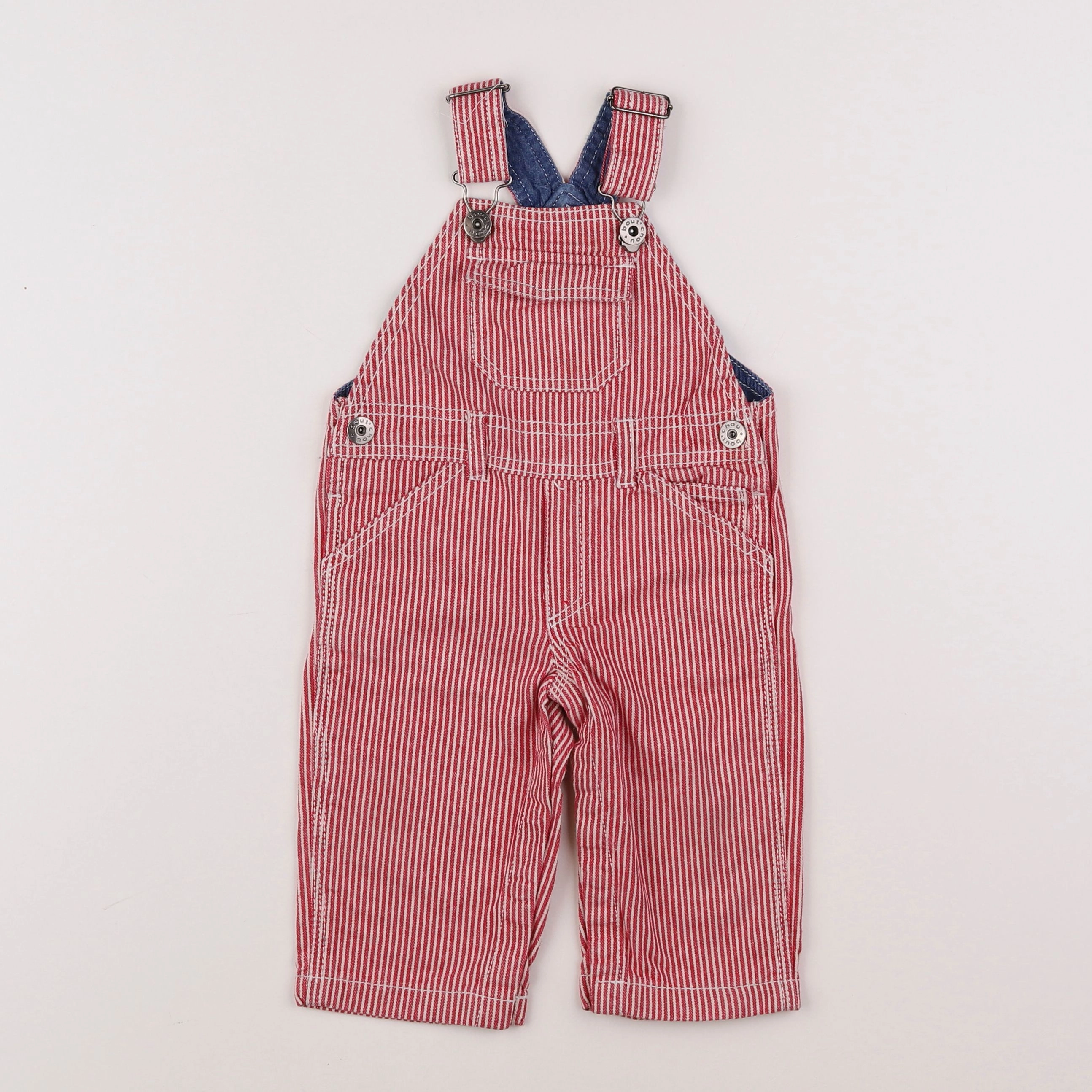 Boutchou - salopette rouge, blanc - 6 mois