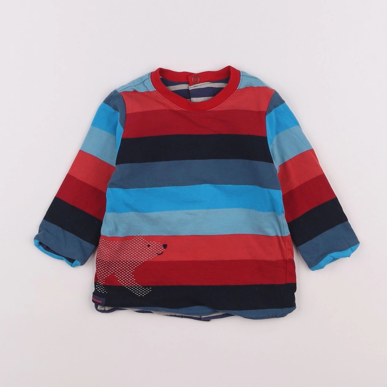 Catimini - tee-shirt réversible multicolore - 9 mois