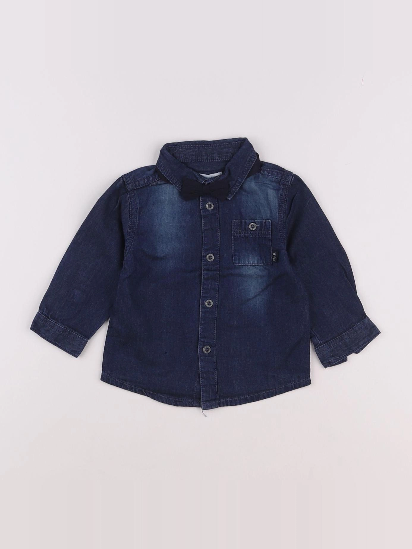 Vertbaudet - chemise bleu - 9 mois