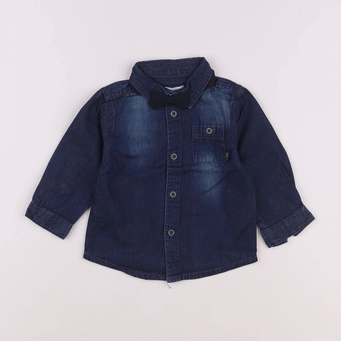 Vertbaudet - chemise bleu - 9 mois