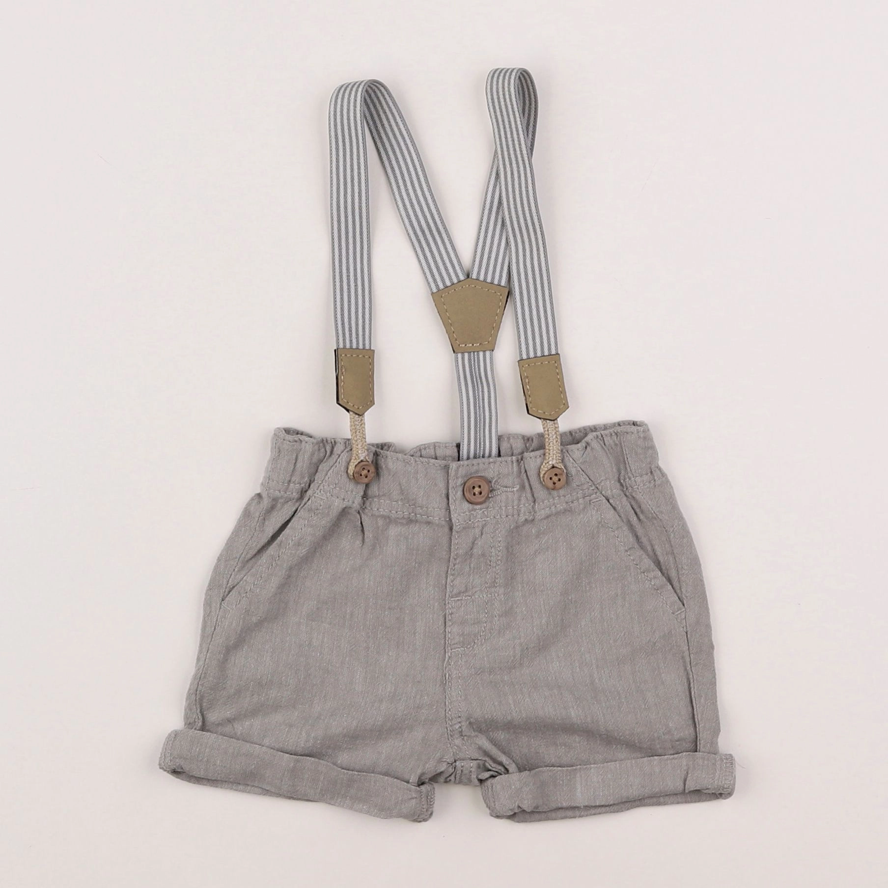 H&M - short gris - 3/6 mois