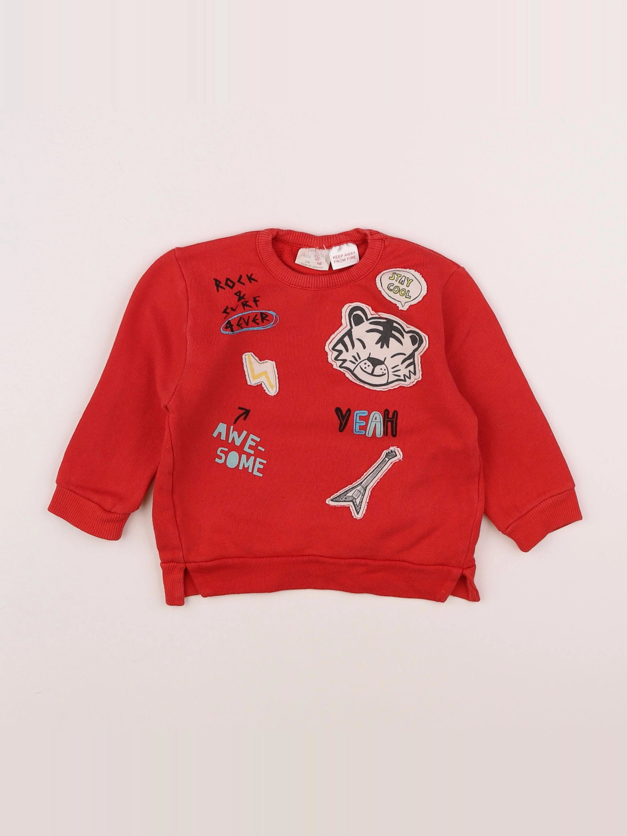 Zara - sweat rouge - 3/6 mois